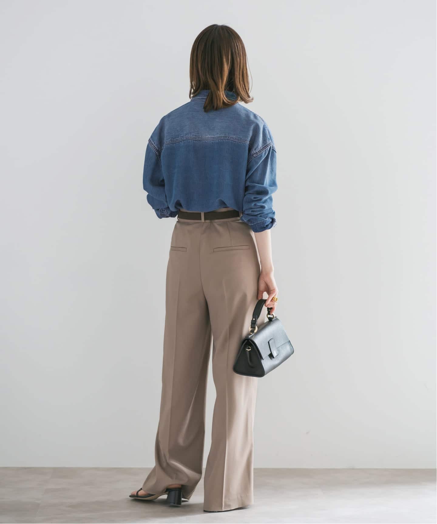 追加》スージングデニムビッグポケットシャツ3（シャツ／ブラウス