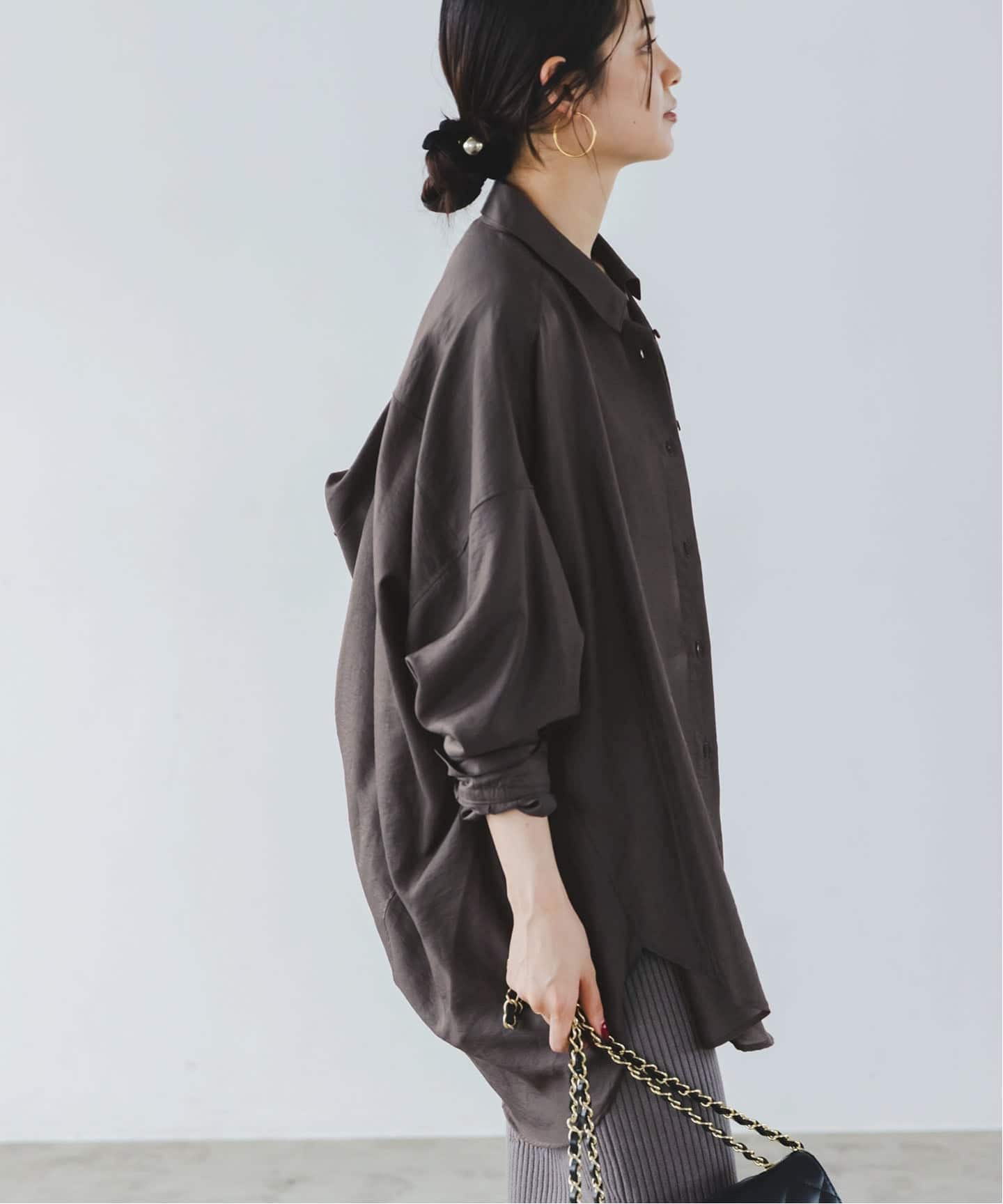 追加》イージーケアルーズドレープシャツ（シャツ／ブラウス）｜NOBLE