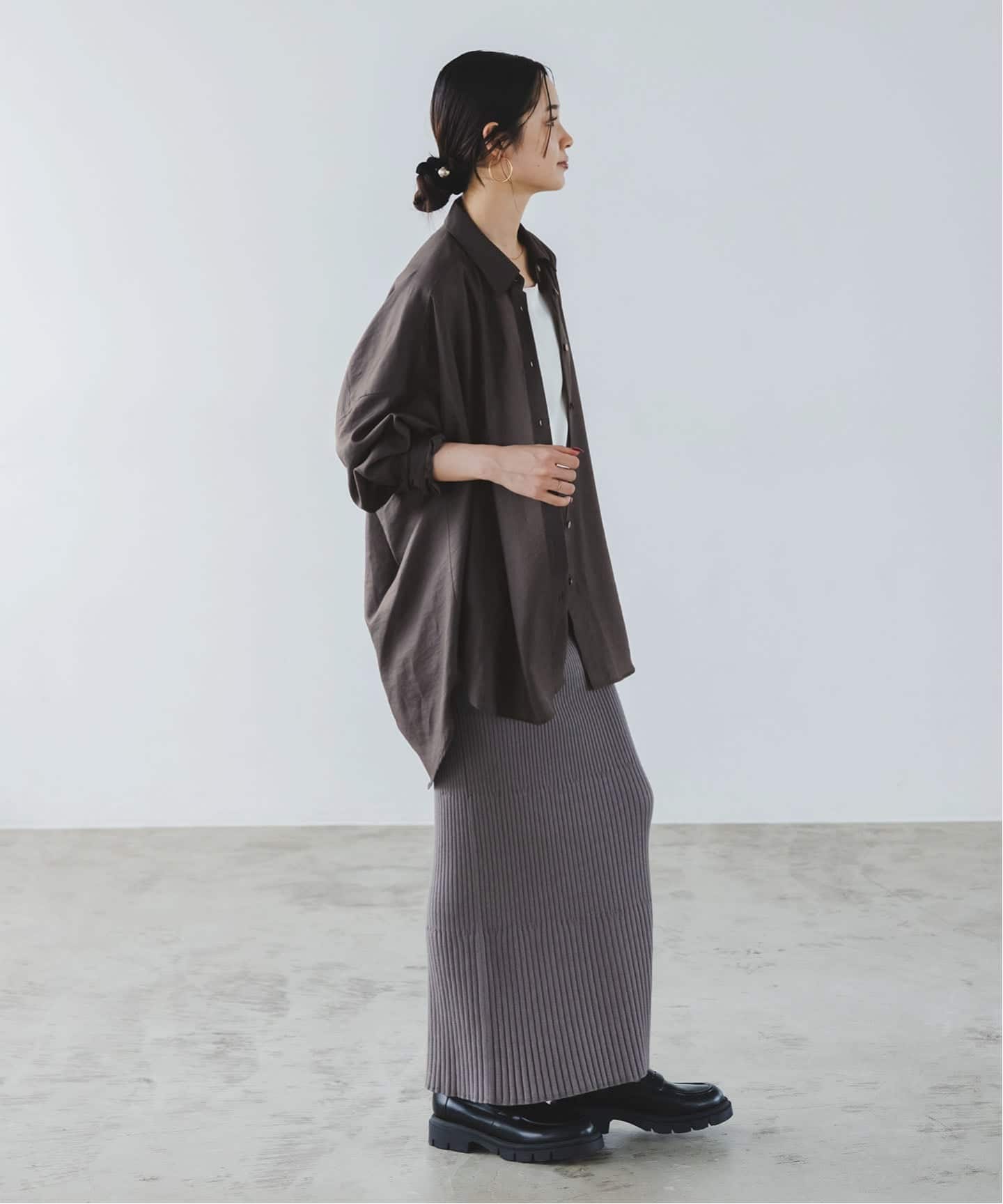 追加》イージーケアルーズドレープシャツ（シャツ／ブラウス）｜NOBLE