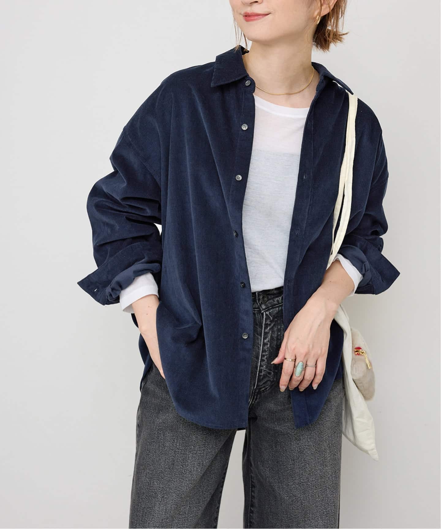 追加》コットンコーデュロイルーズシャツ（シャツ／ブラウス）｜Spick