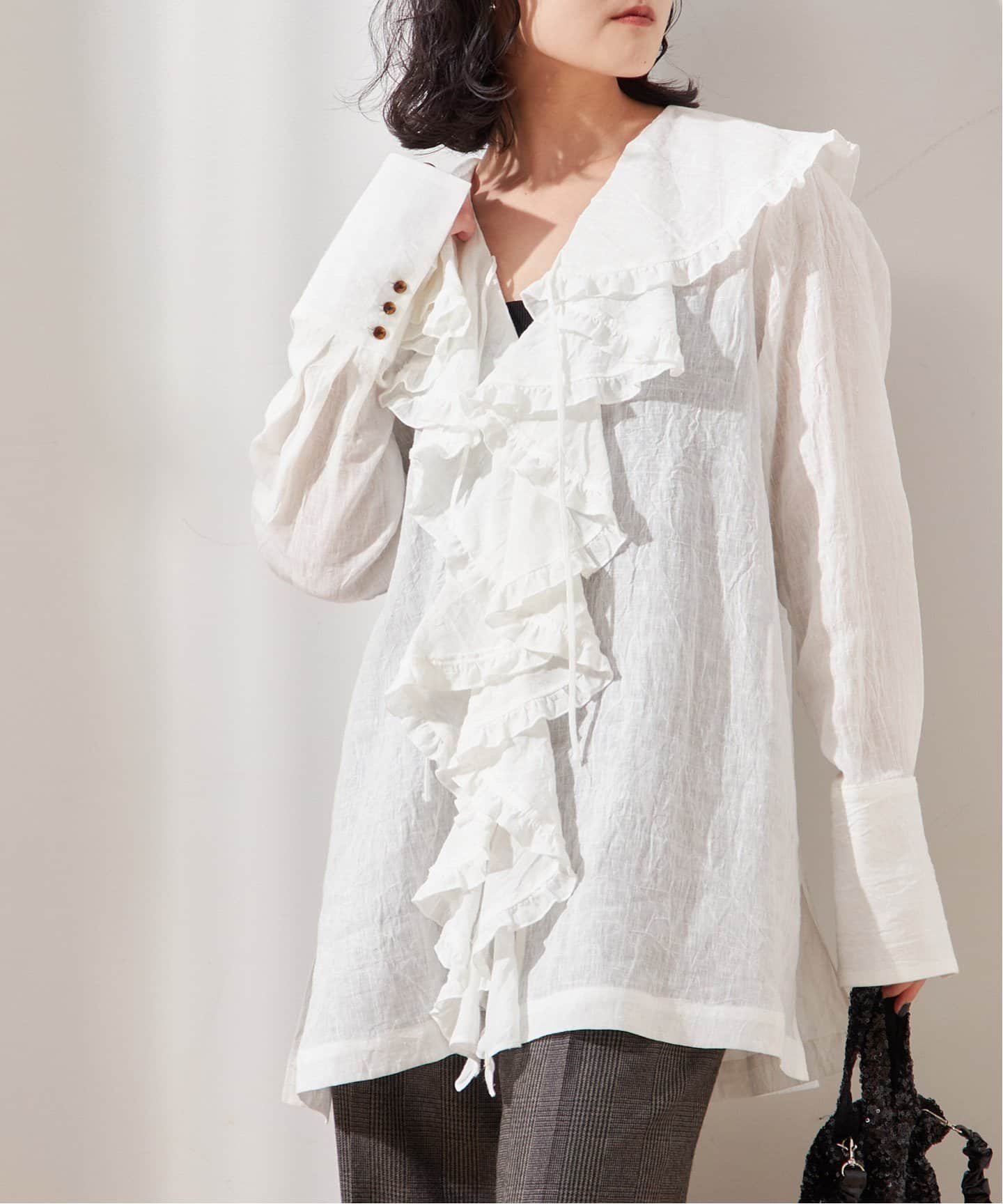 Uhr/ウーア】Ruffle Frill Shirt：シャツ（シャツ／ブラウス