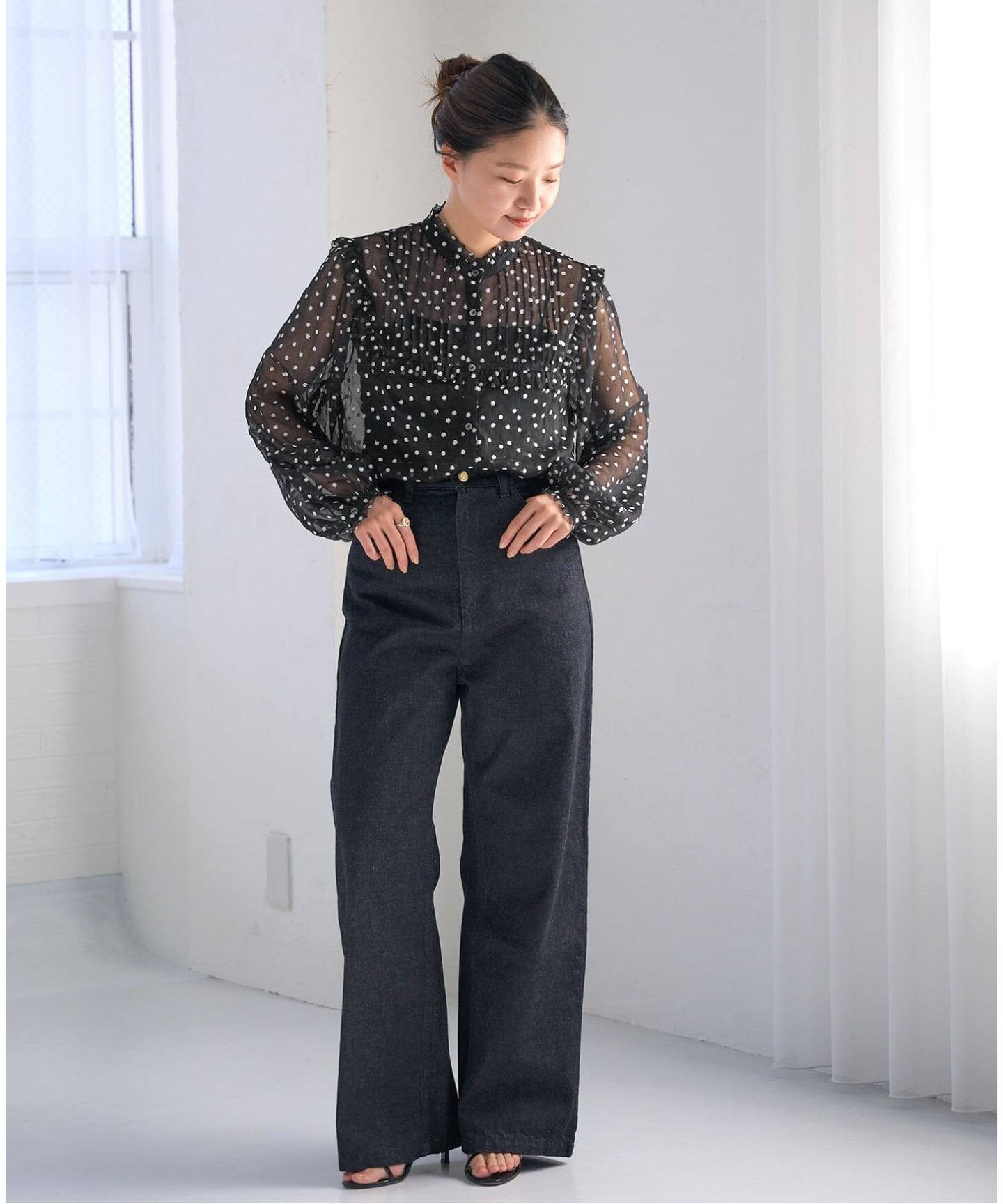 WEB限定/追加2》楊柳フリルピンタックブラウス（シャツ／ブラウス