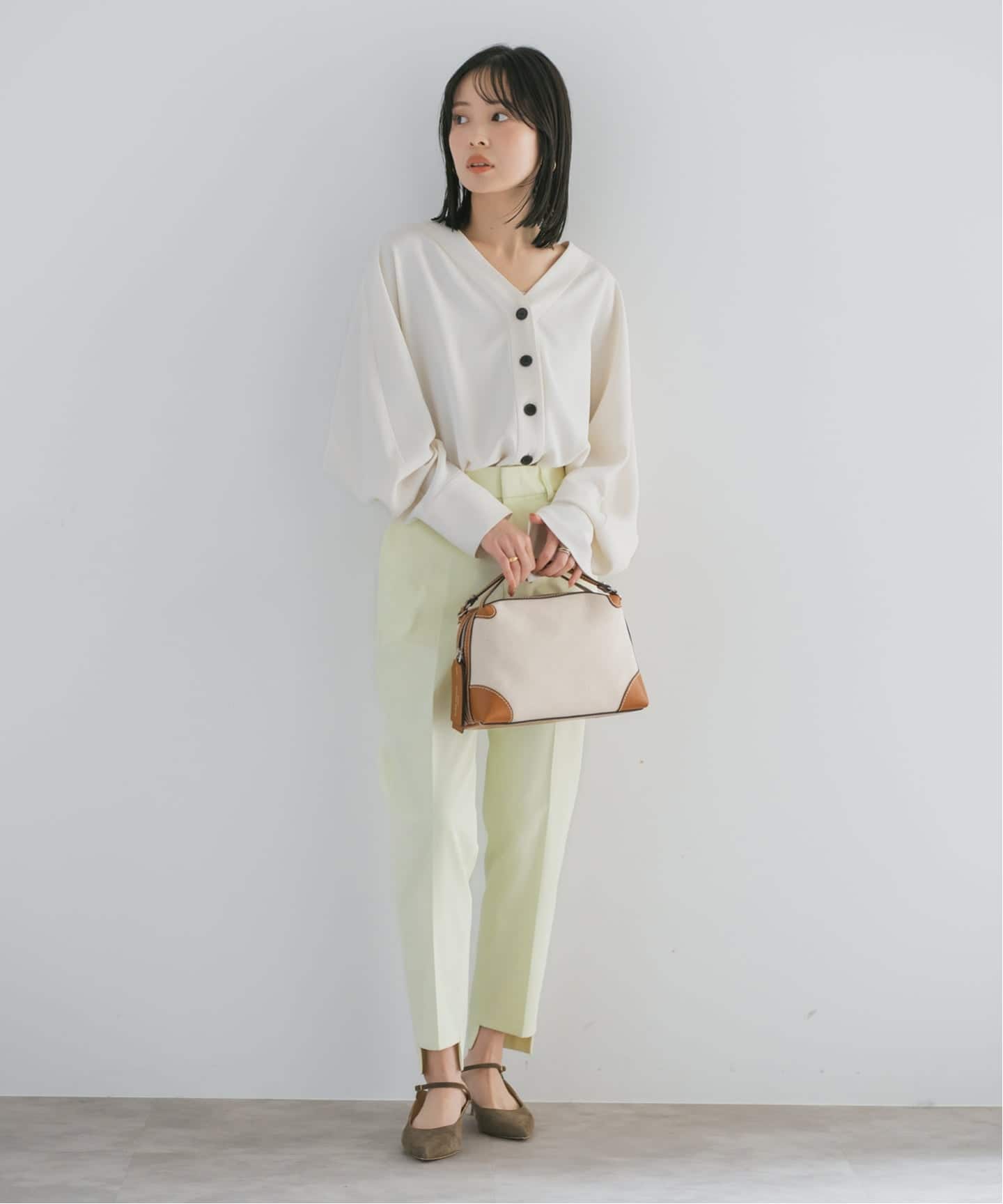 追加・WEB限定カラー》エステルダブルクロスカーデブラウス（シャツ