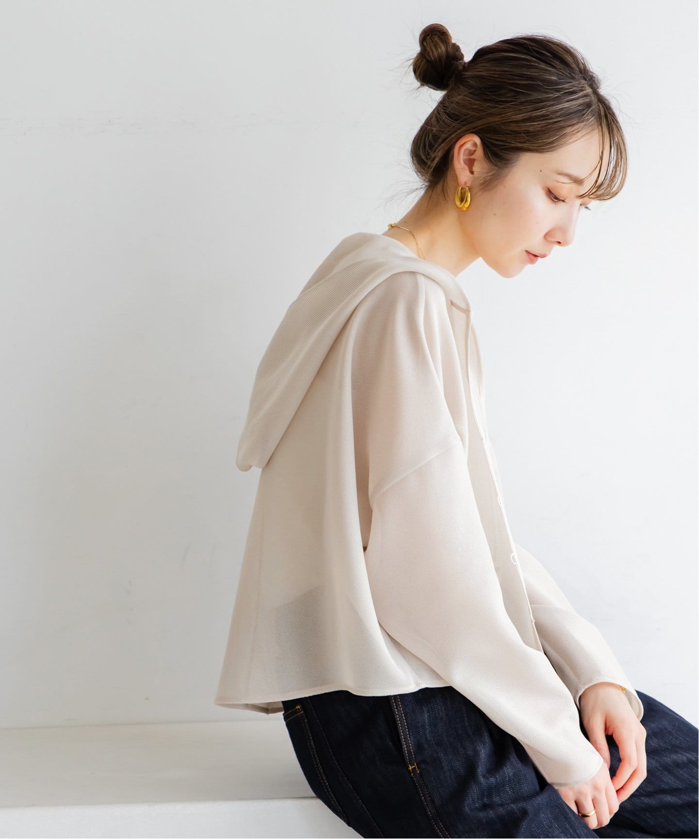 ブリーズメッシュショートフードブラウス（シャツ／ブラウス）｜NOBLE