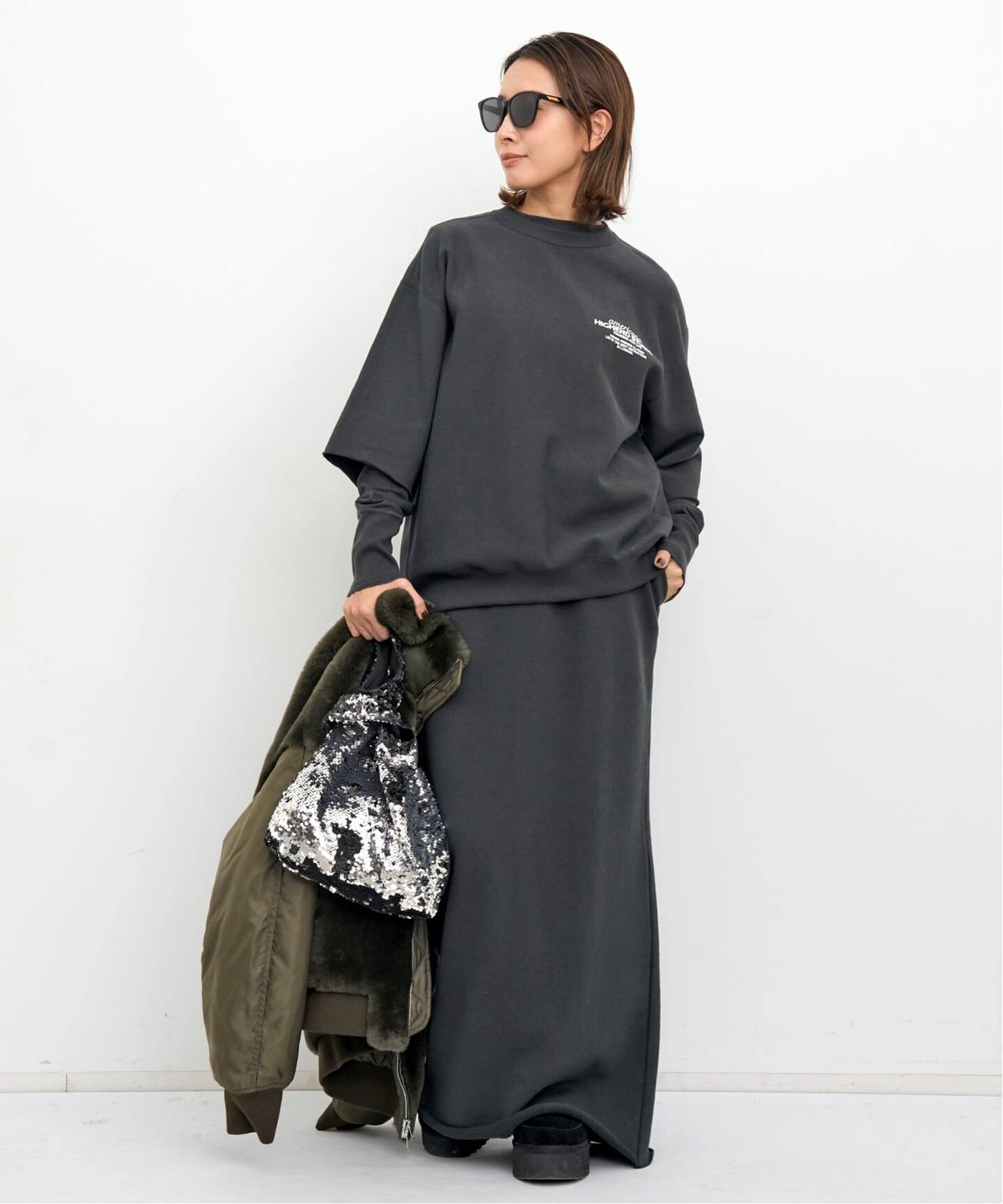 AMERICANA/アメリカーナ】 HALF SLEEVE SWEAT（スウェット）｜L