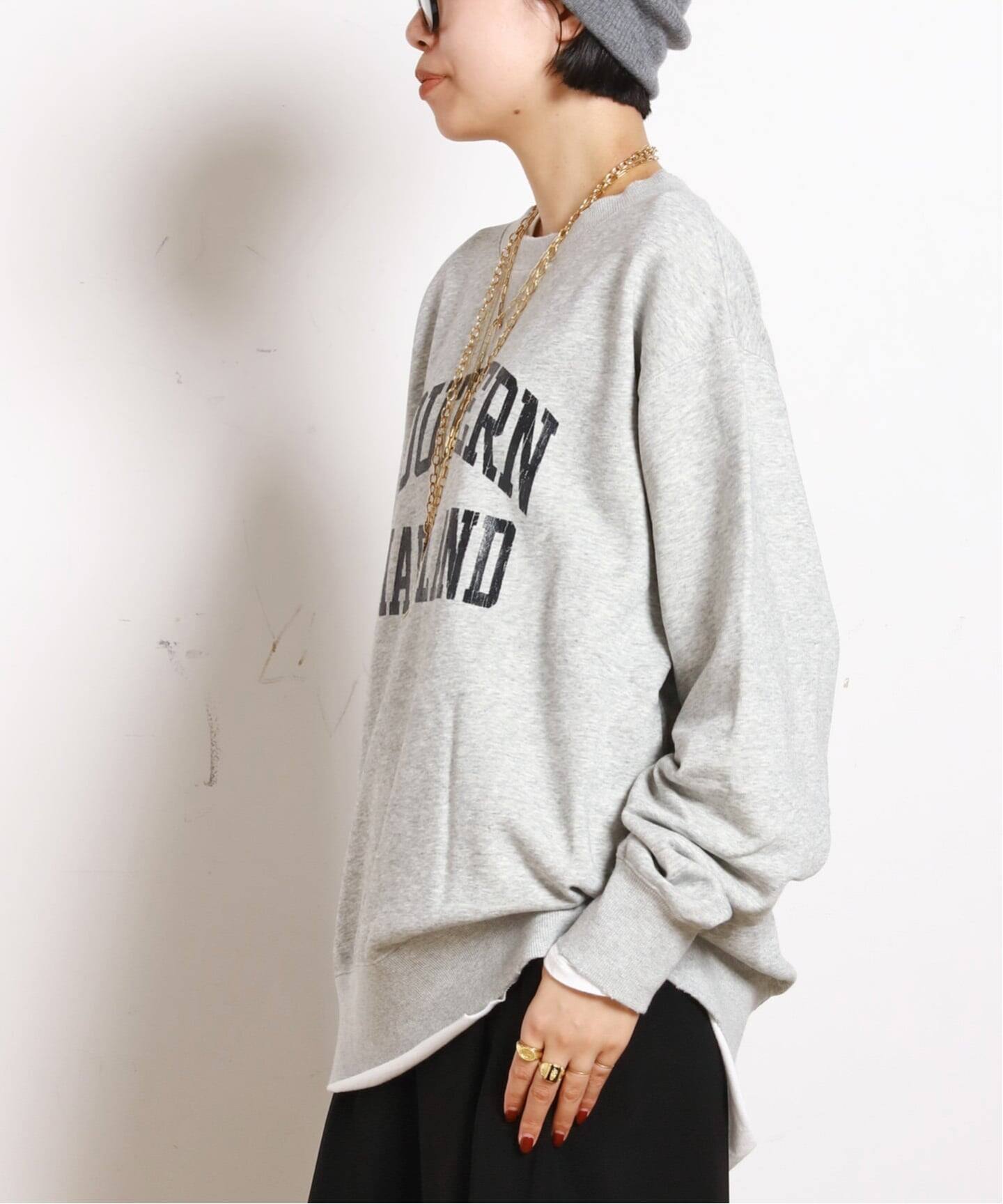 athletic wear MASON】別注オーバーカレッジスウェット（Tシャツ