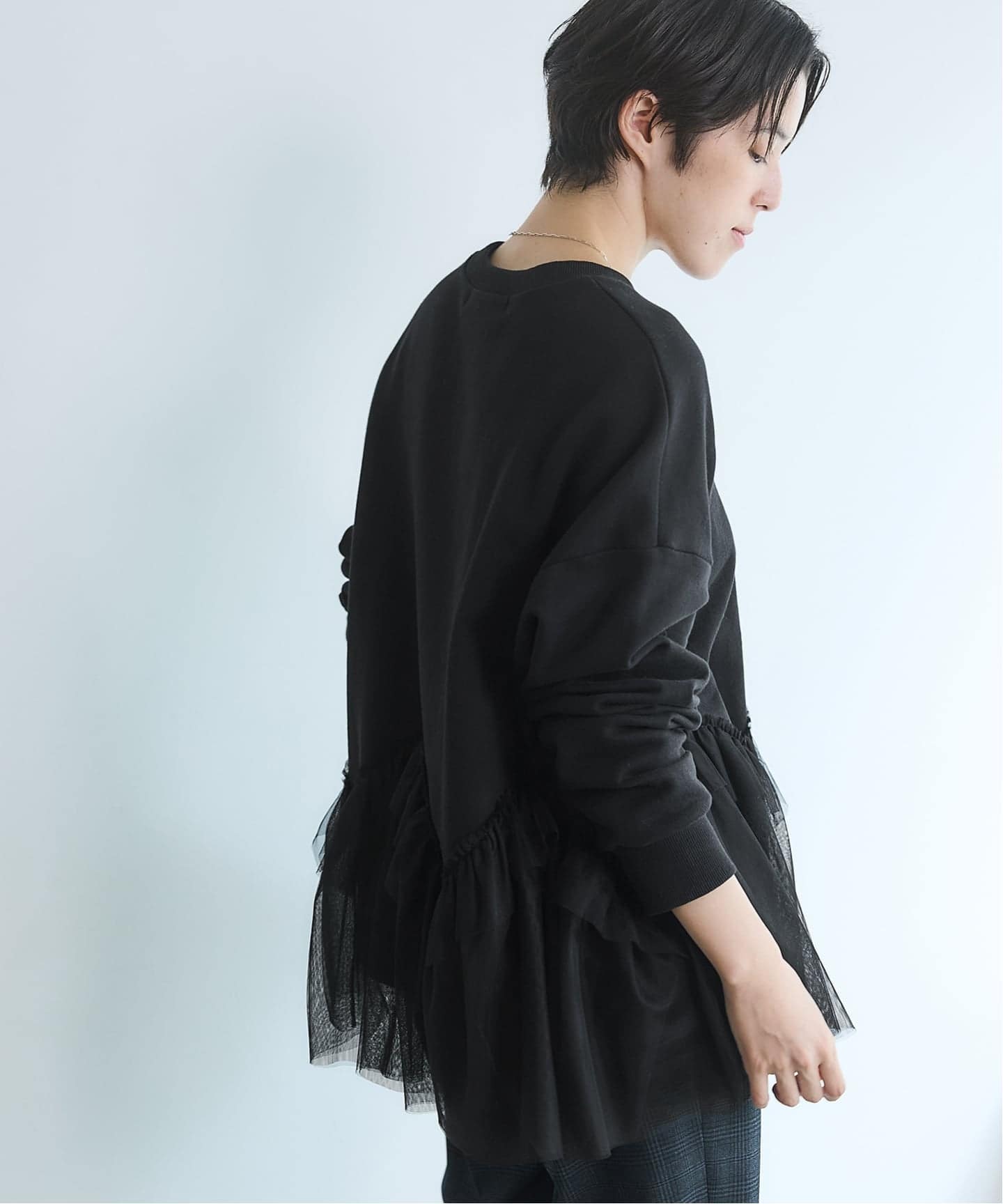BLACK チュールフリルスウェット（スウェット）｜IENA（イエナ）の通販