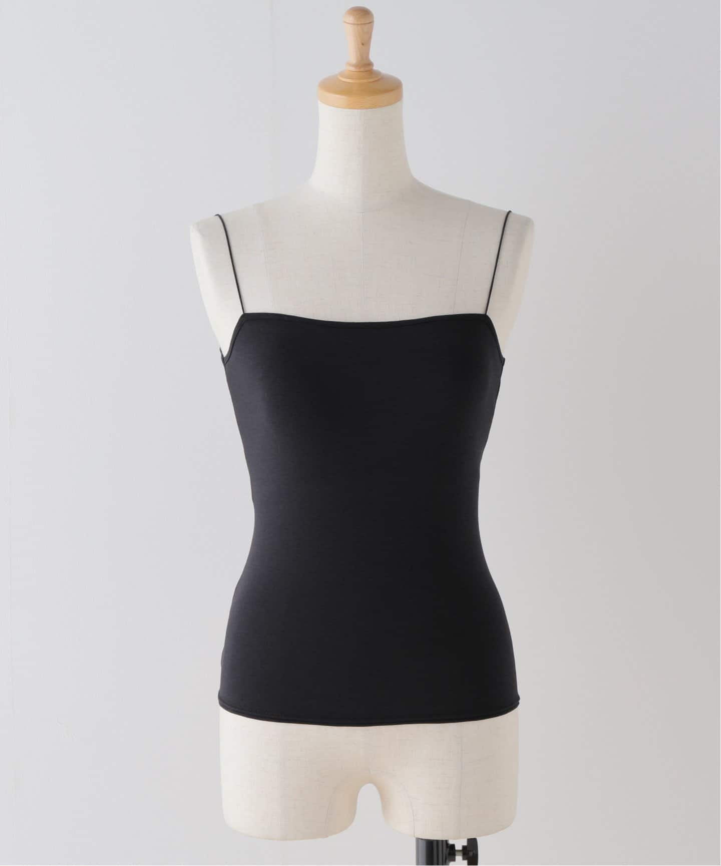 Plage fibril linen 混 キャミソール ブラック タグ付き fibril linen