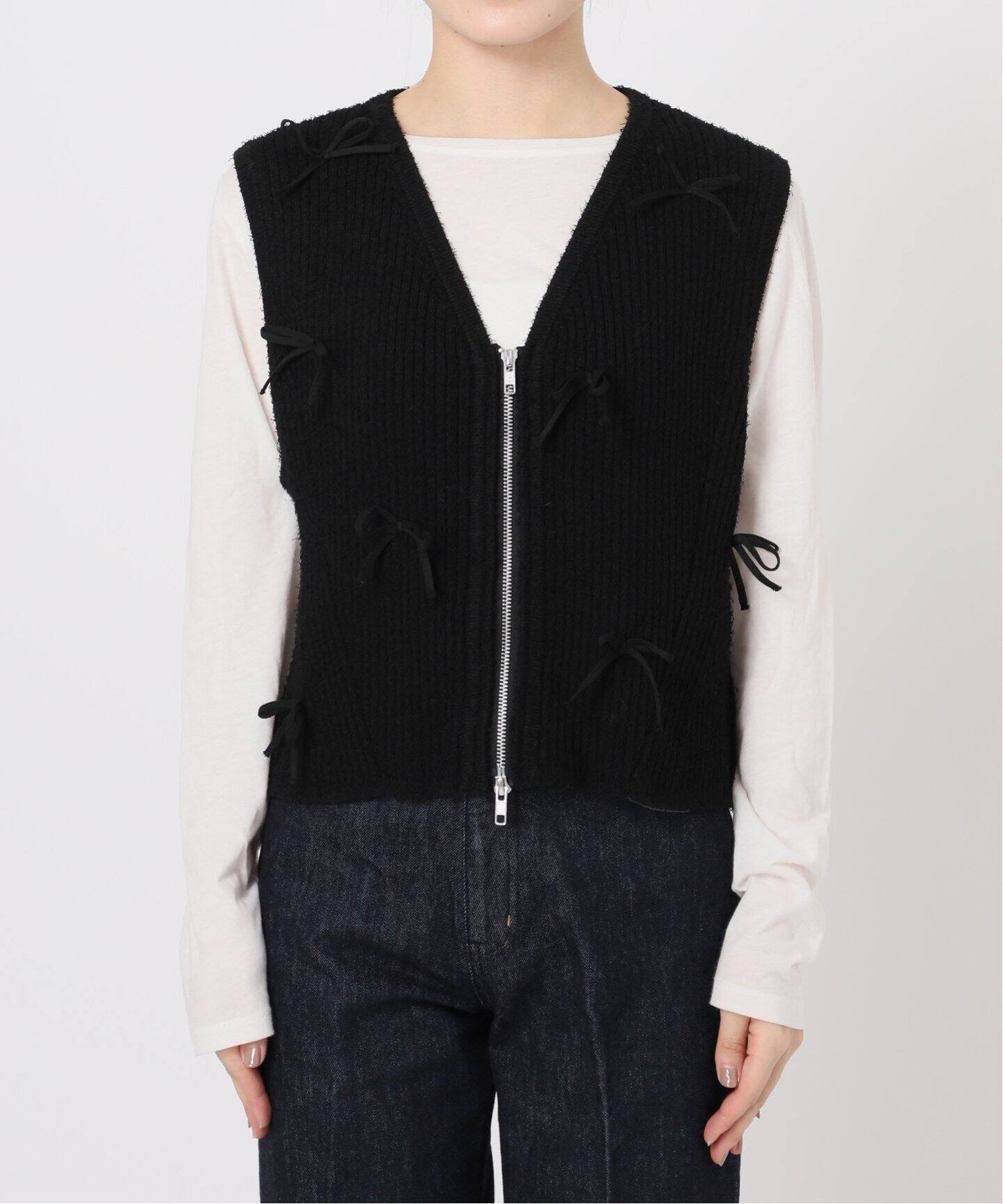 リボンモチーフ付きベスト（ベスト）｜B.C STOCK（ベーセーストック