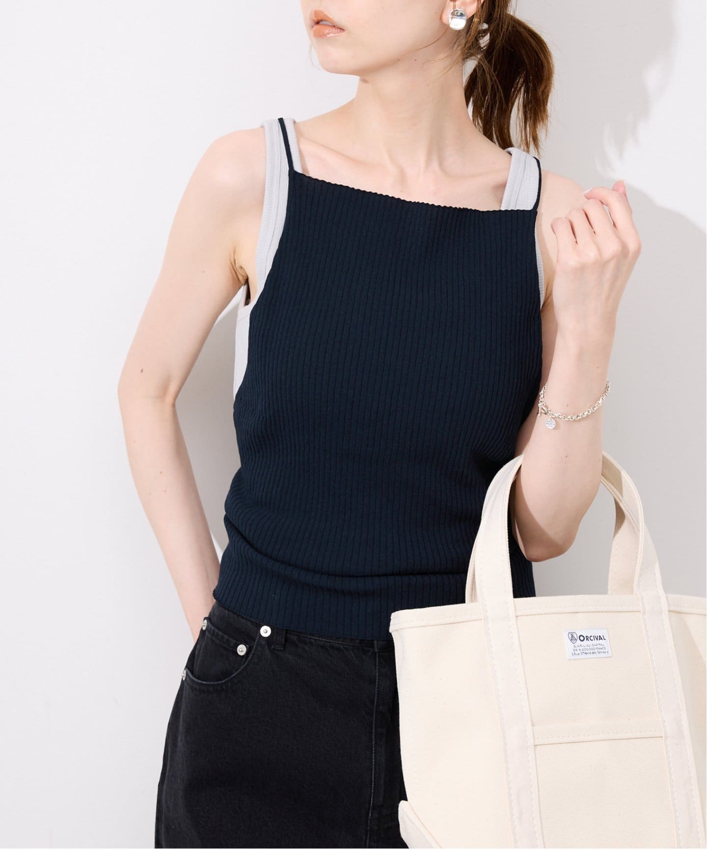 バックオープンリブニットキャミ（ニット／セーター）｜SLOBE IENA