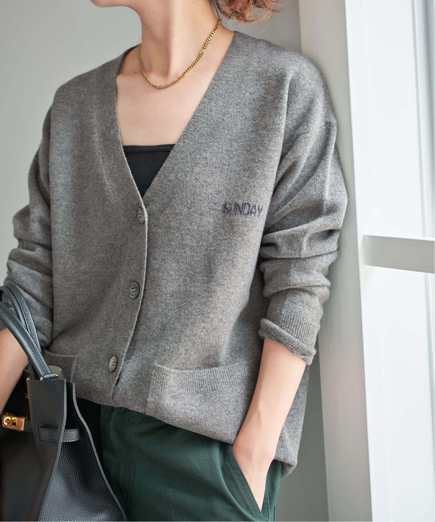 未使用スピックアンドスパン ダブルジャガード ビッグカーディガン