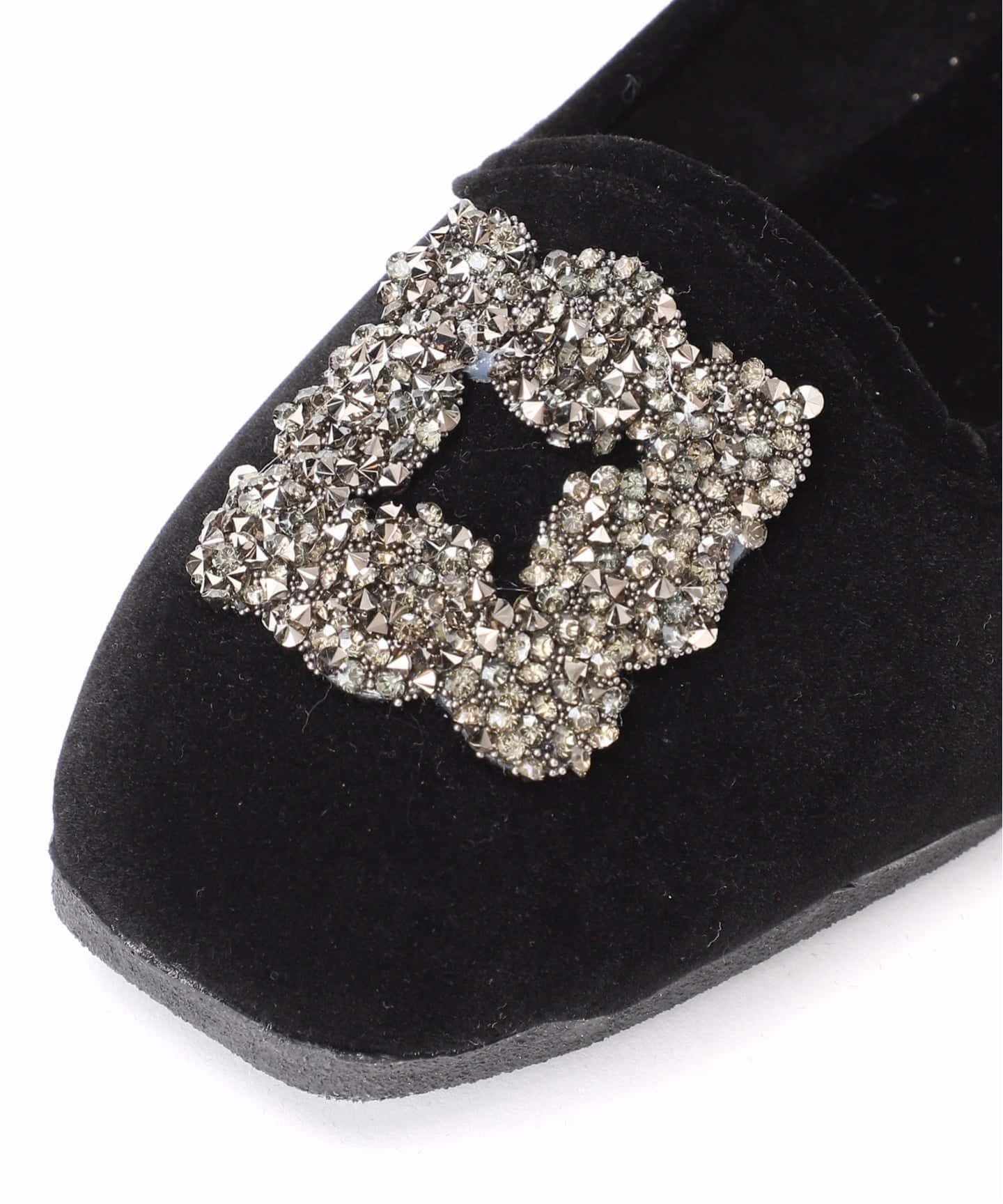 WEB限定/追加》MALUS/マリュス VELVET BIJOU SHOES（フラットシューズ