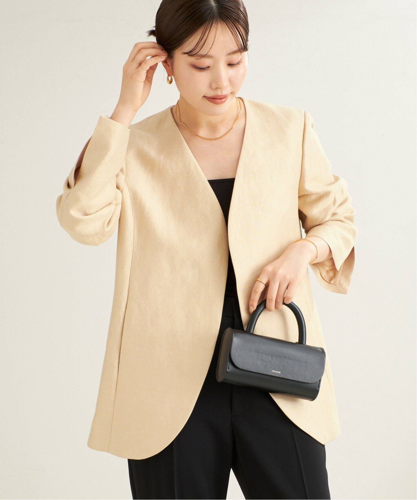 追加》Shantung ジャケット（ノーカラージャケット）｜Plage