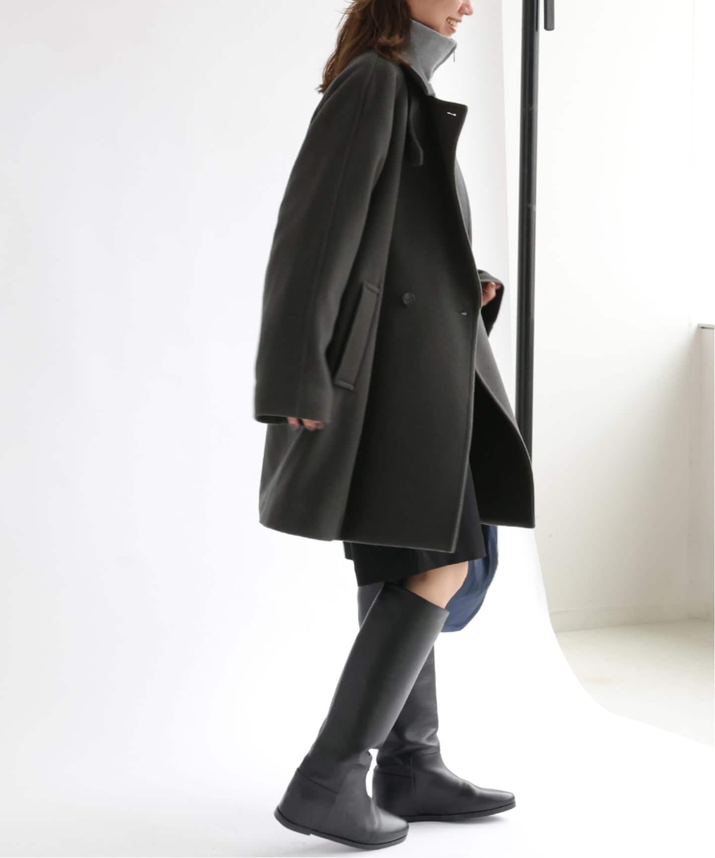 WEB限定追加》尾州ウールモッサWブレストハーフコート（その他ブルゾン