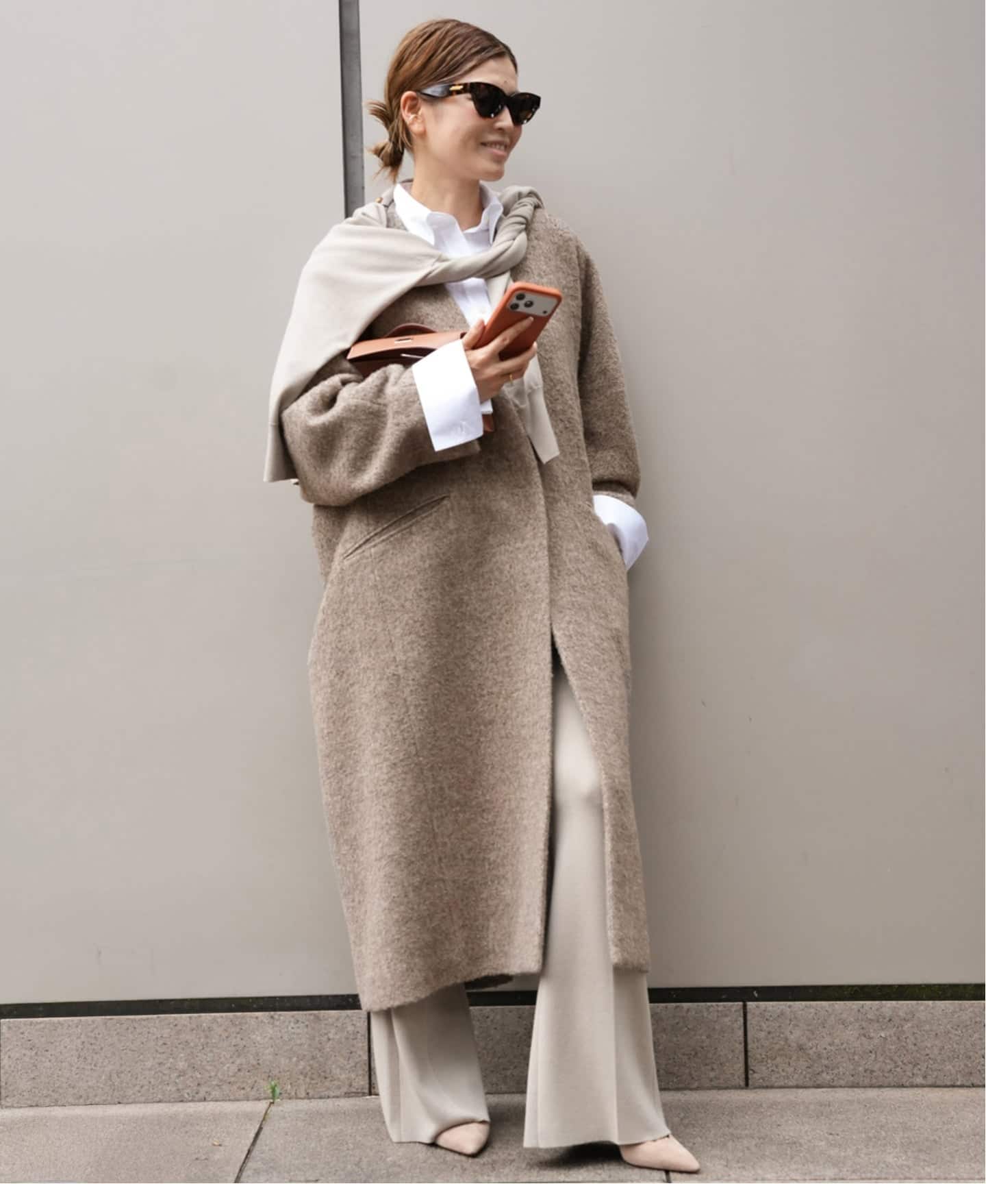 LIBERADD/リベラド】WOOL OVER COAT（ノーカラーコート）｜Deuxieme