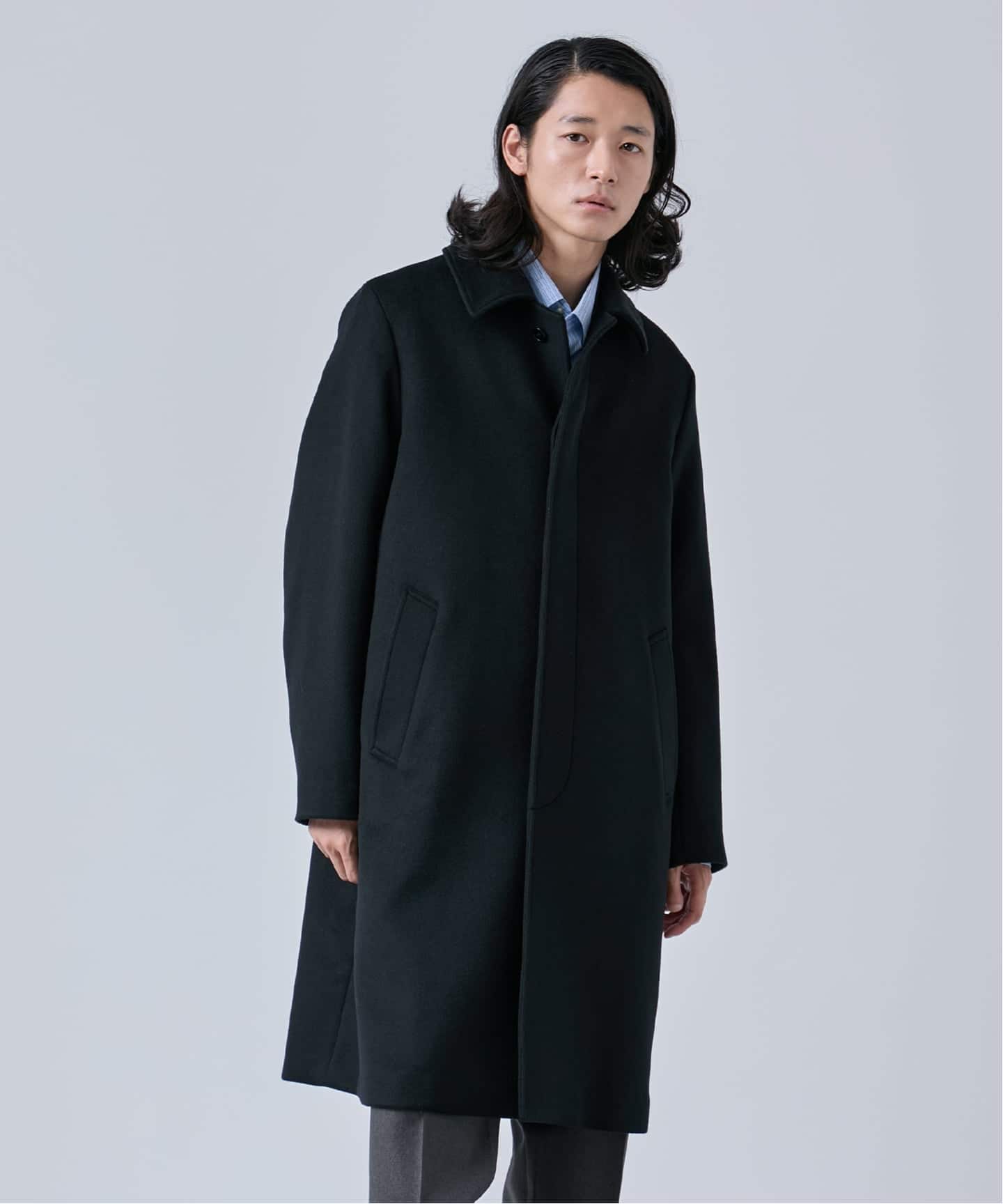 ウールメルトンバルマカーンコート（ステンカラーコート）｜B.C STOCK