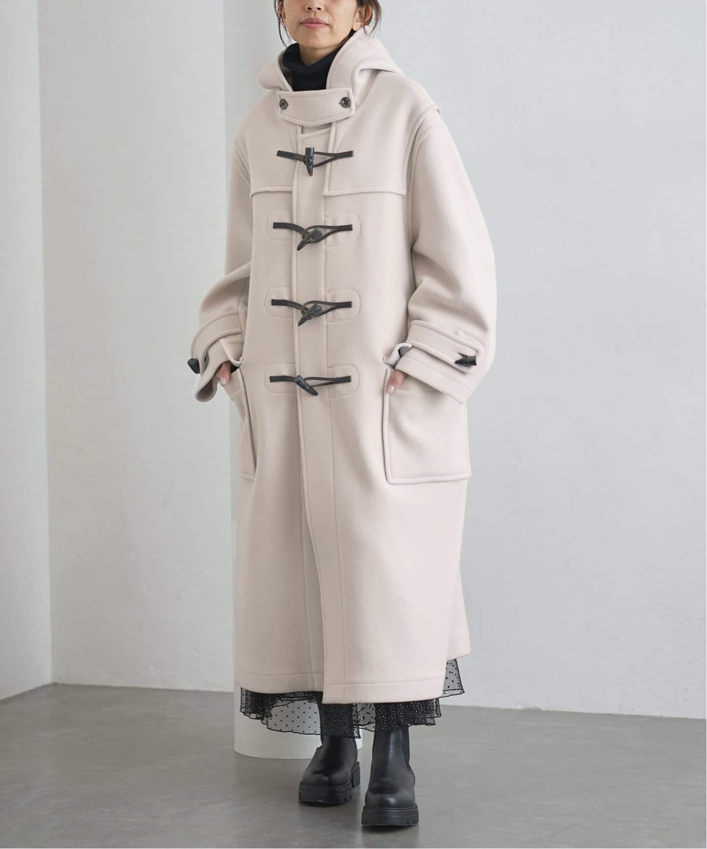 極美 イングランド製 montgomery ヘリンボーン ダッフルコート USED