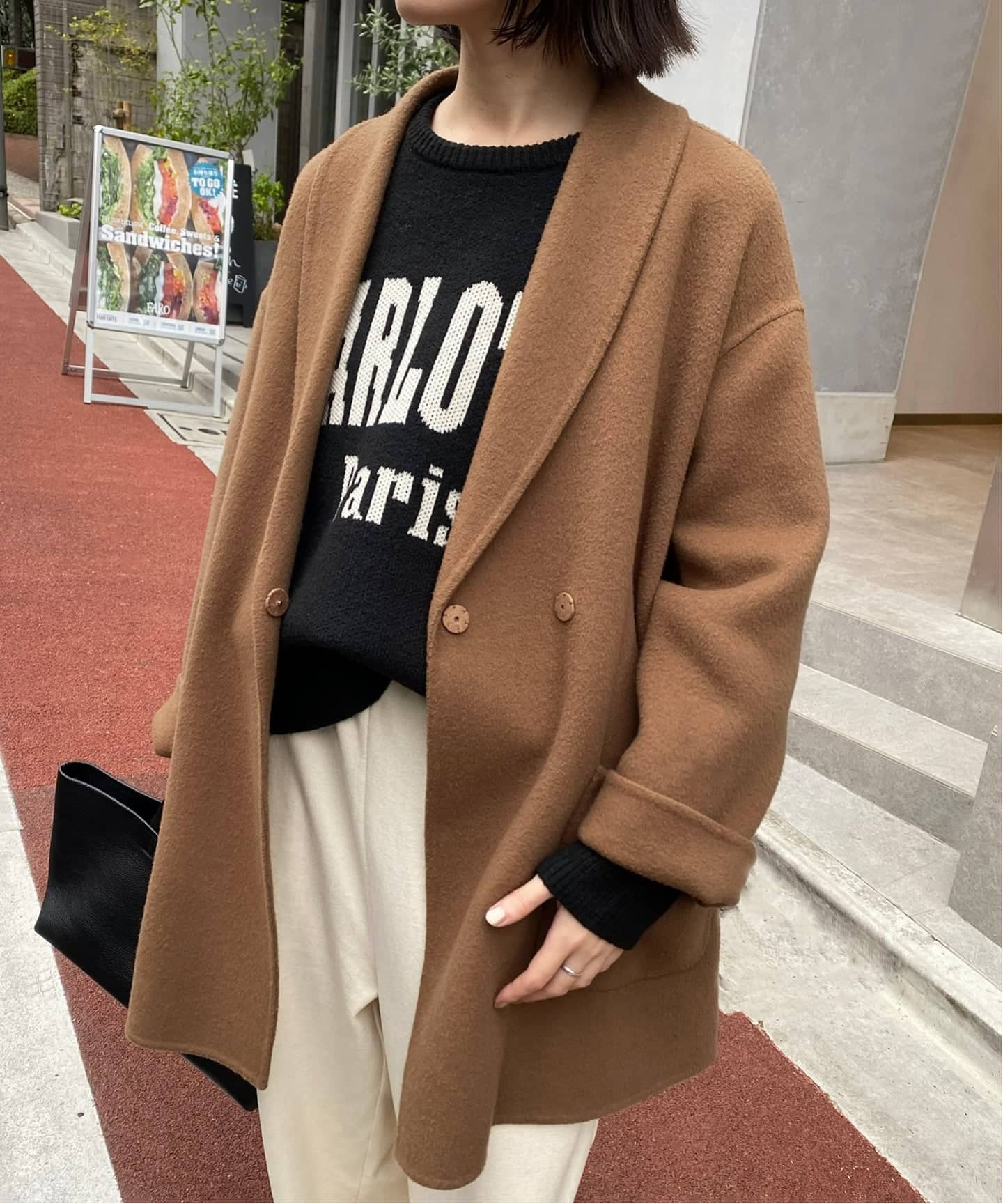 SUPER140 ダブルフェイスベルテッドコート（その他ブルゾン／アウター