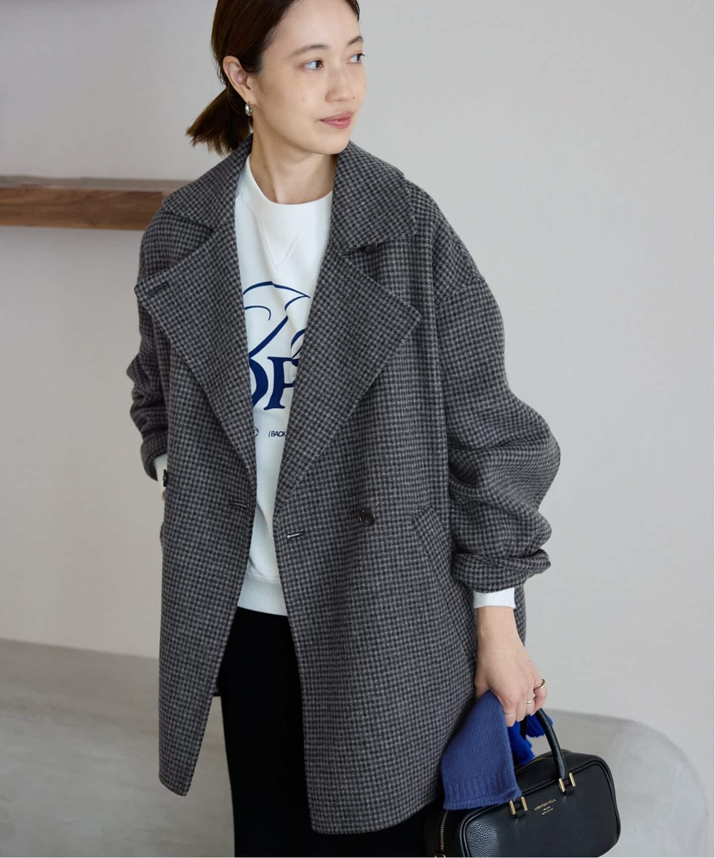 souple wool ダブルフェイスミドルコート（ピーコート）｜SLOBE IENA