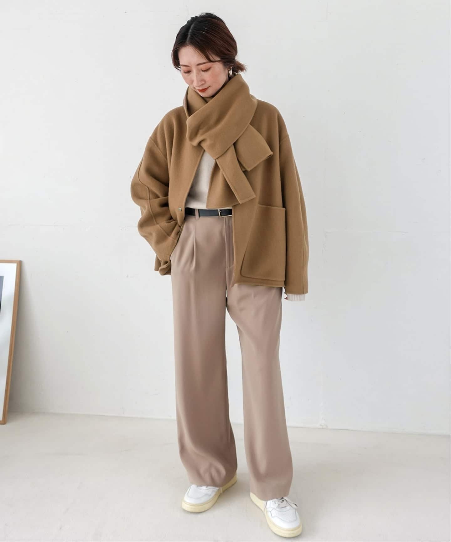 追加》ビーバーストール付きセットコート（ノーカラーコート）｜Spick