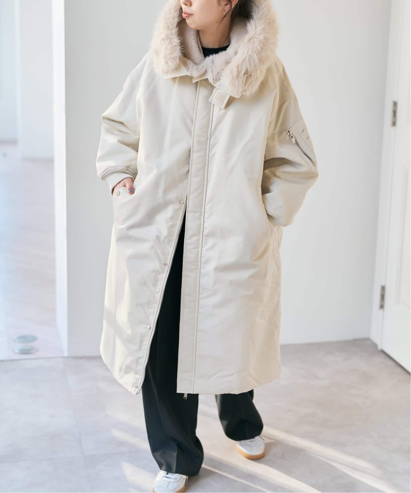 WEB限定》upper hights/アッパーハイツ THE U-2 LONG HOODIE（中綿