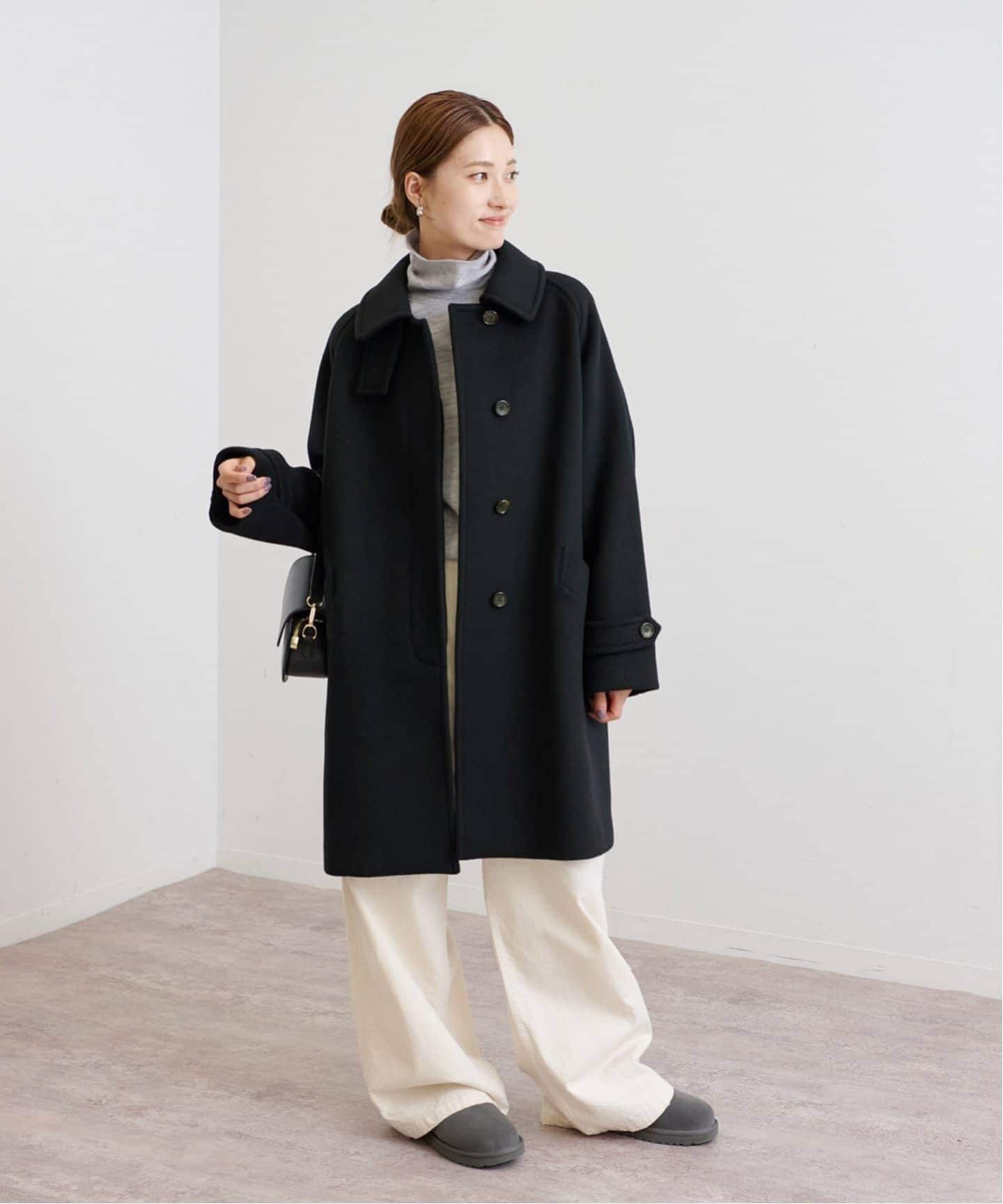 ≪WEB先行 / 追加≫ラムウールMIXシャルムバルカラーコート（ステン