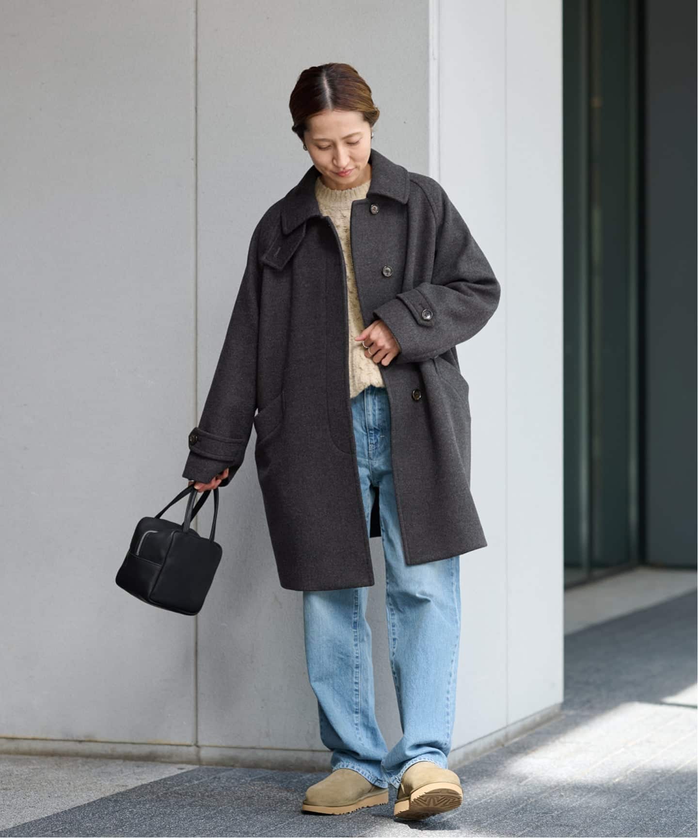 ≪WEB先行 / 追加≫ラムウールMIXシャルムバルカラーコート（ステン