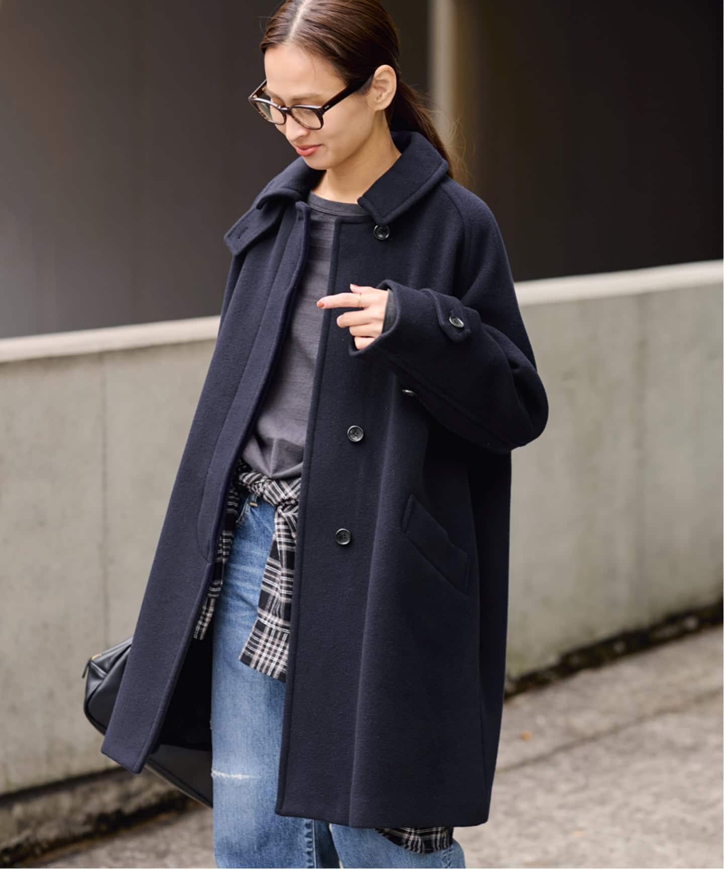 ≪WEB先行 / 追加≫ラムウールMIXシャルムバルカラーコート（ステン