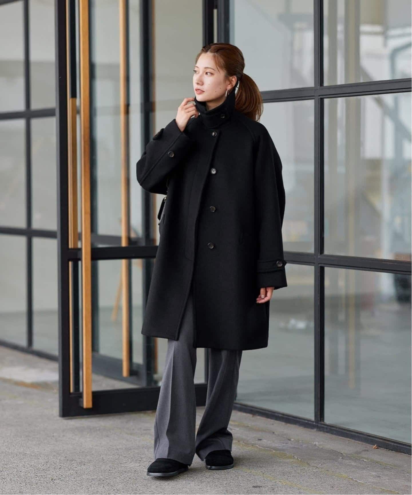 ≪追加≫ラムウールMIXシャルムバルカラーコート 4（ステンカラー