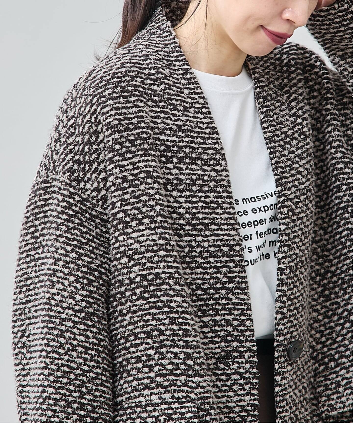 追加》SUPER140S/GIOLICA コクーンコート（ノーカラーコート