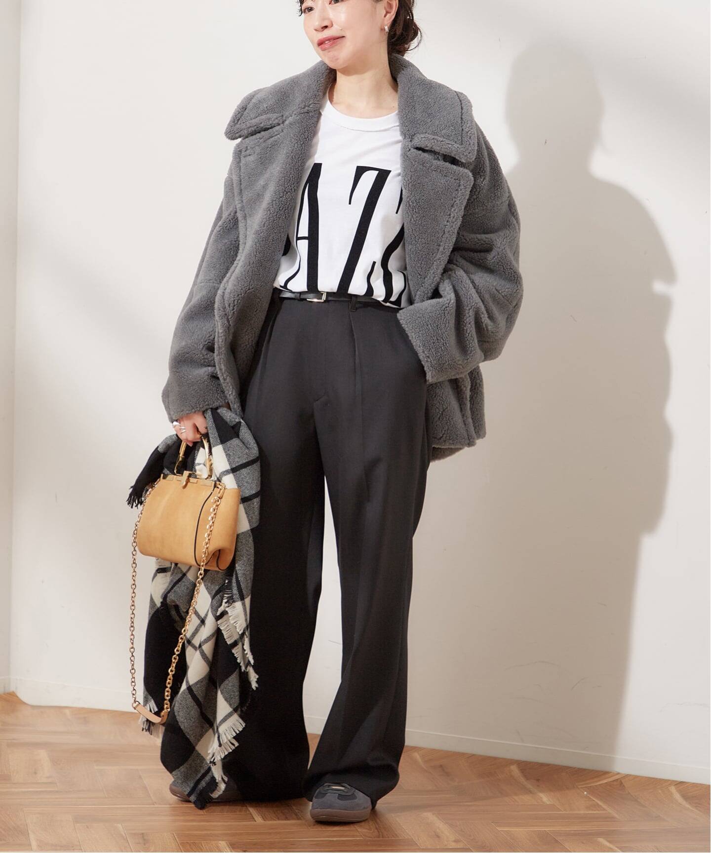 別注【STUMBLY /スタンブリー】 BIG SILHOUETTE PEA JA：コート（ボア