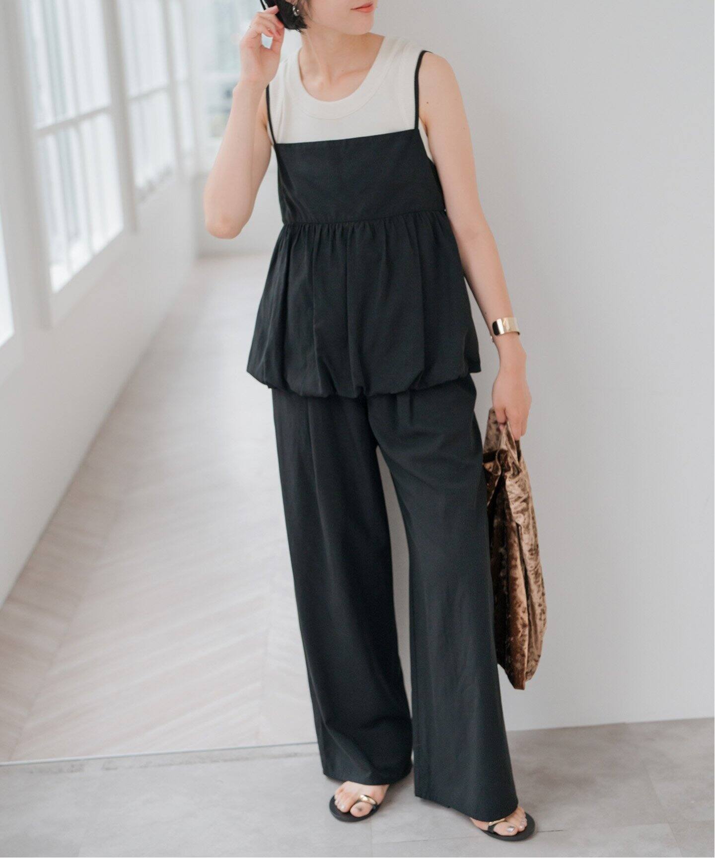 追加》ギャザーキャミソールセットパンツ（スラックス）｜Spick and