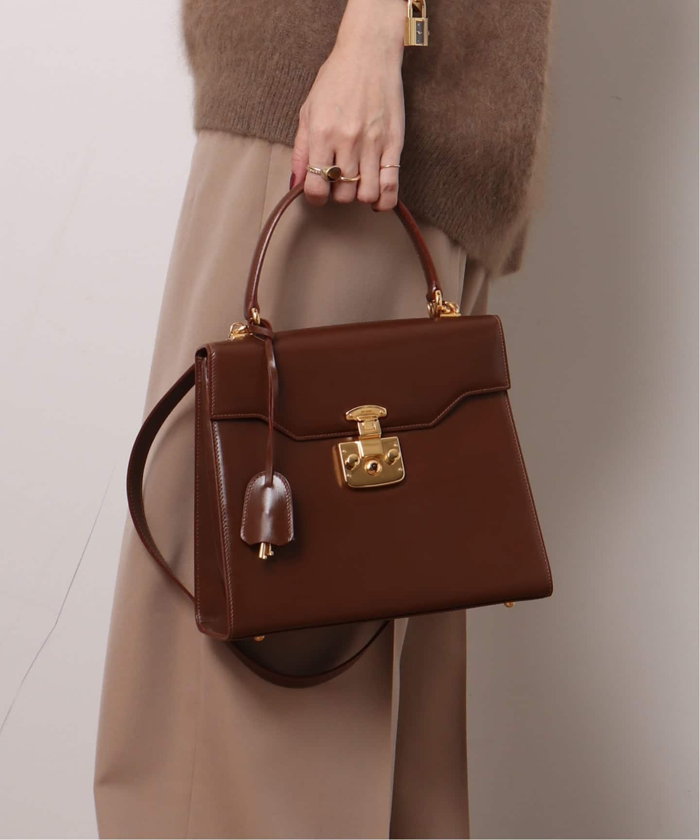 VINTAGE GUCCI/グッチ】Lady lock ハンドバッグ 24 2way（ハンドバッグ