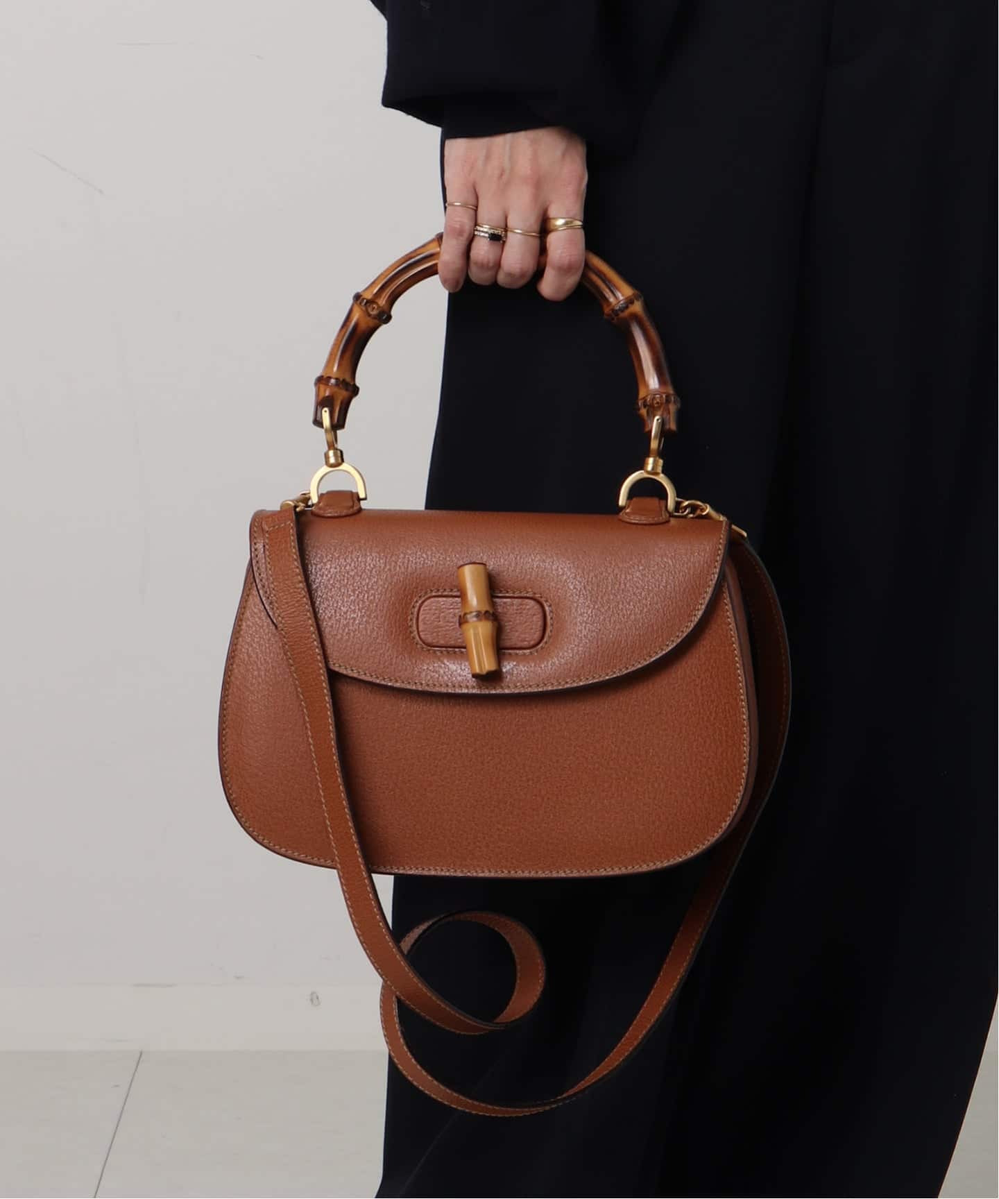 VINTAGE GUCCI/グッチ】Bamboo classic 30 2way（ハンドバッグ