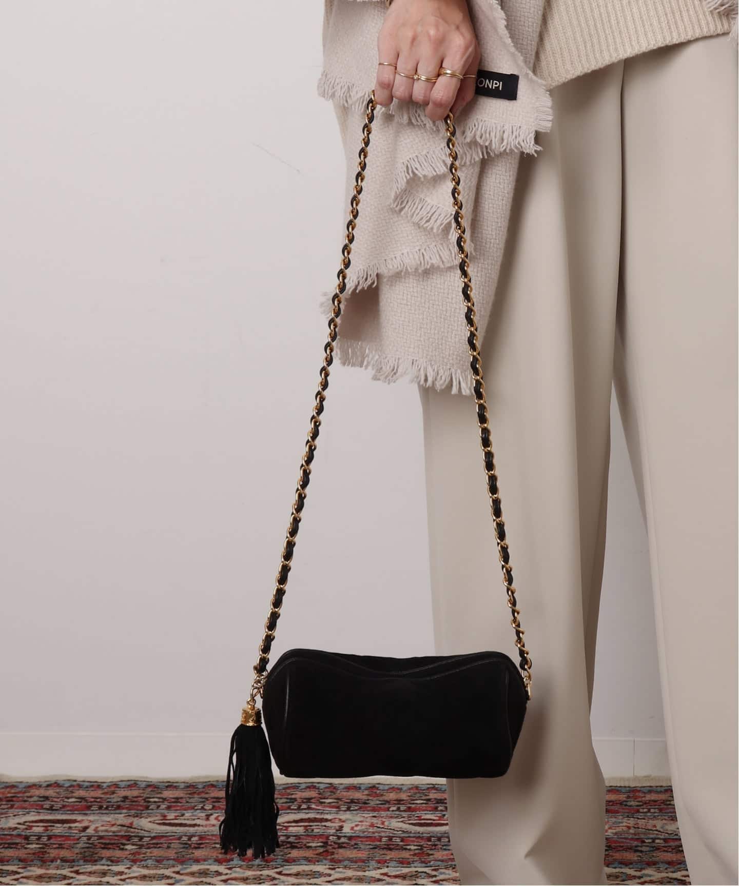 VINTAGE CHANEL/シャネル】 Matelasse タッセルショルダーバッグ suede