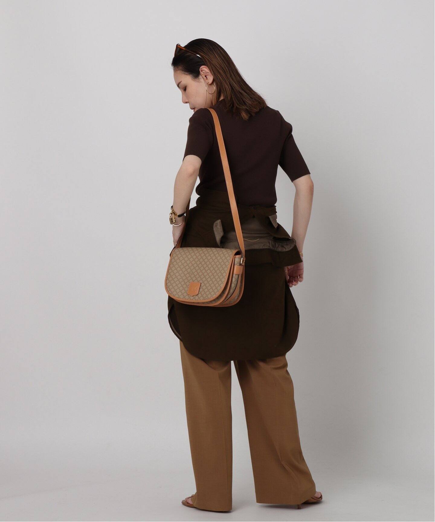 VINTAGE CELINE/セリーヌ】マカダム ショルダーバッグ（ショルダー