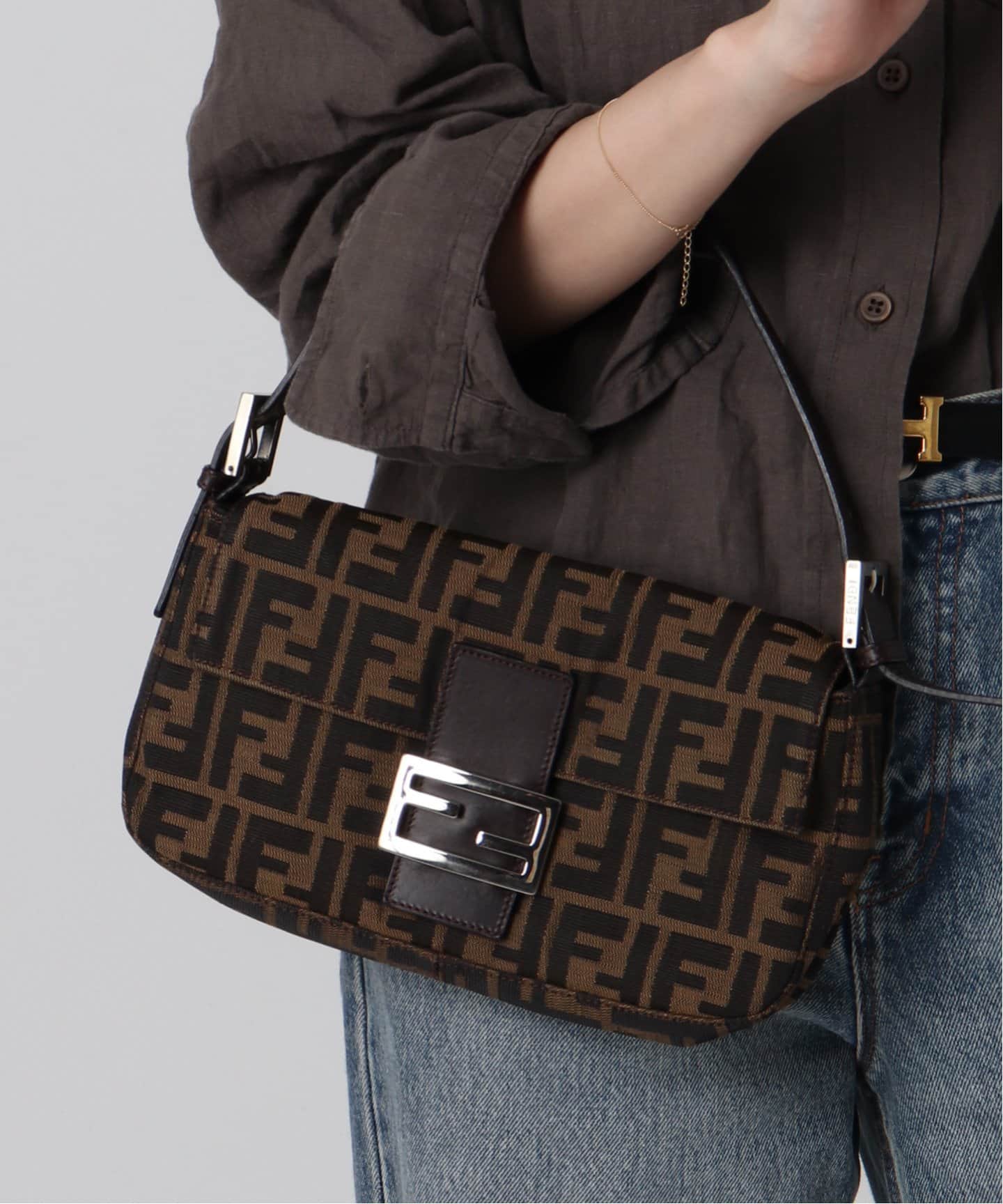 VINTAGE FENDI/フェンディ】Mamma baguette セミショルダーバッグ