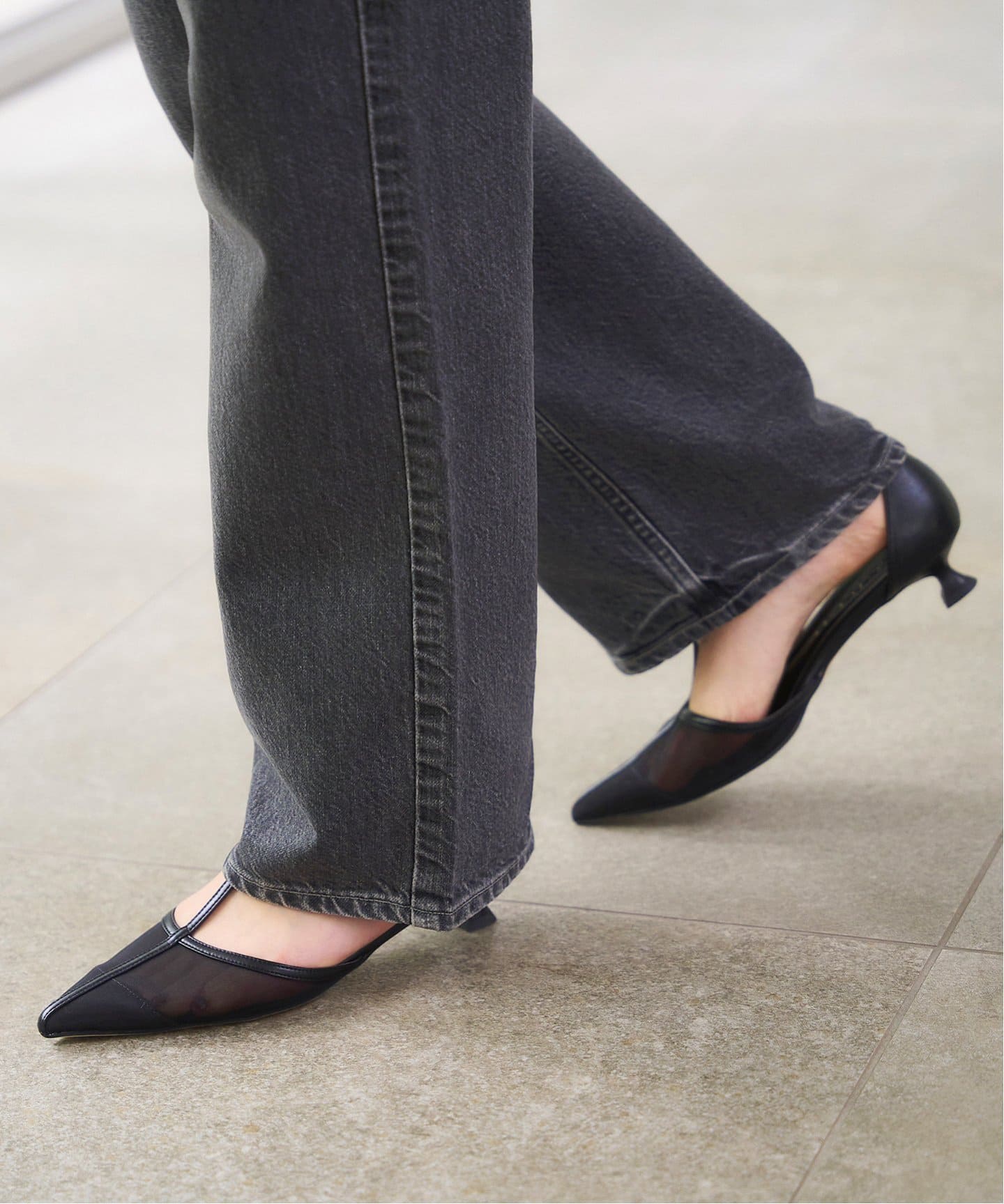 追加》3.5cmTストラップシアーパンプス（パンプス）｜LE TALON（ル