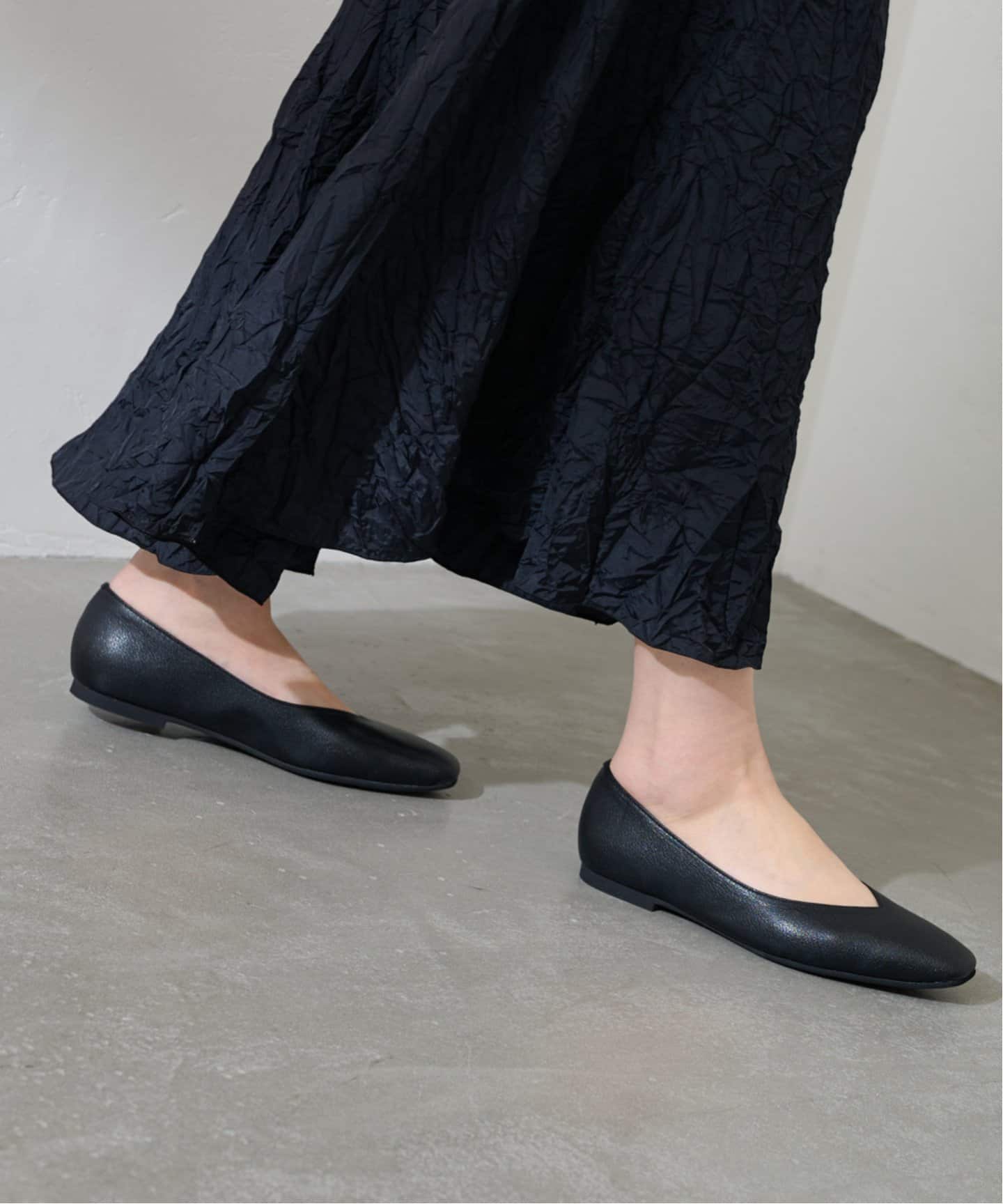 追加》スクエアVカットフラット（フラットシューズ）｜LE TALON（ル