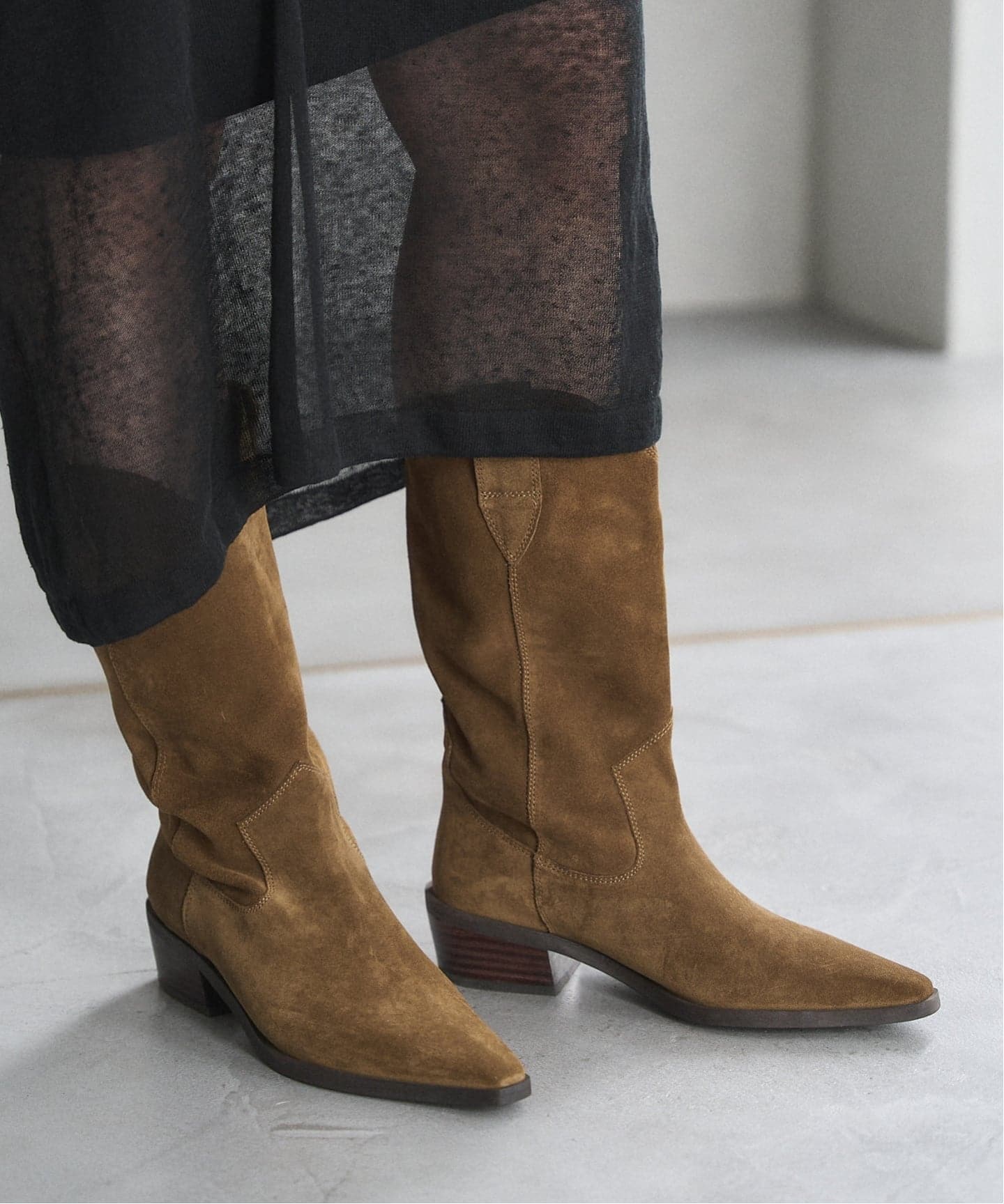 追加2》3.5cmレザーウエスタンブーツ（ロングブーツ）｜LE TALON（ル