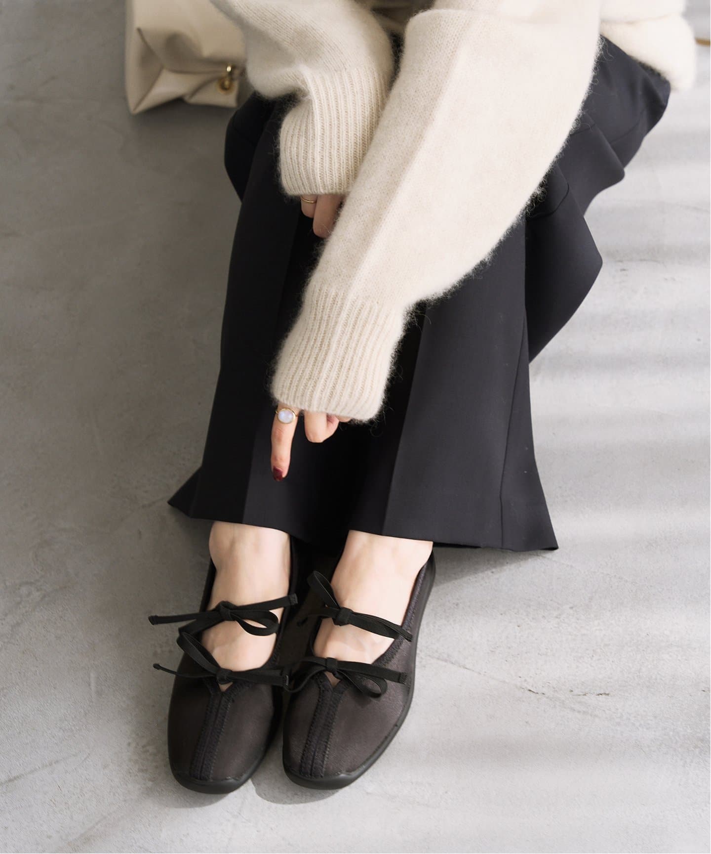 追加》Lダブルリボンバレリーナ（フラットシューズ）｜LE TALON（ル