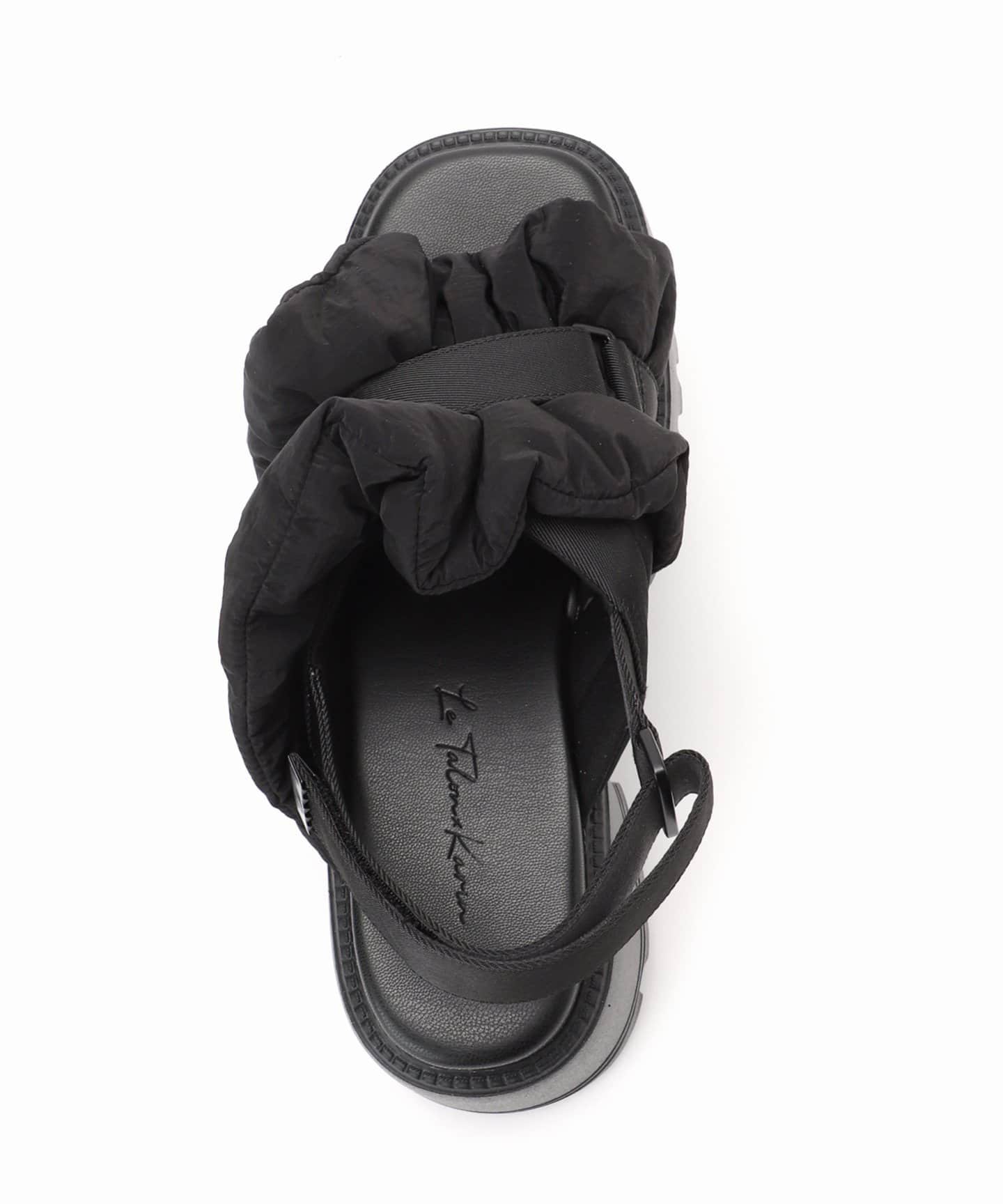 KARIN TAKUBO×LE TALONフリルクロススリングバックサンダル（サンダル