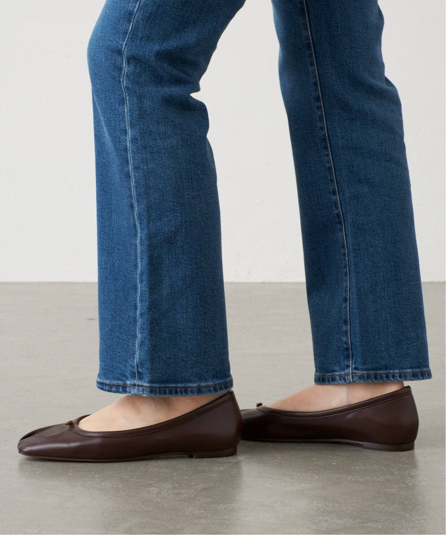 追加》GRISEレザースクエアプリーツフラット（フラットシューズ