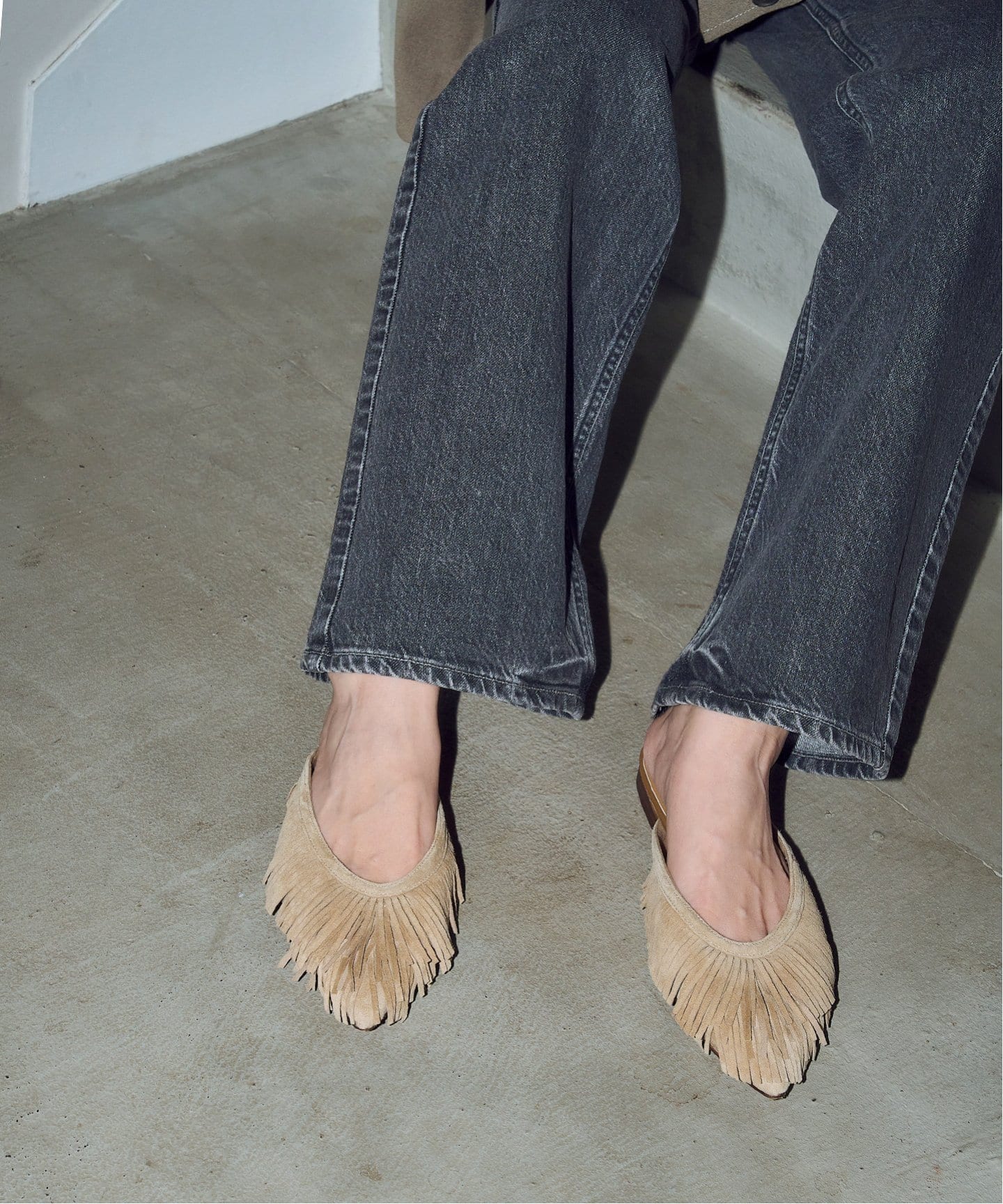 GRISEレザーFRINGEミュール（その他シューズ）｜LE TALON（ル タロン