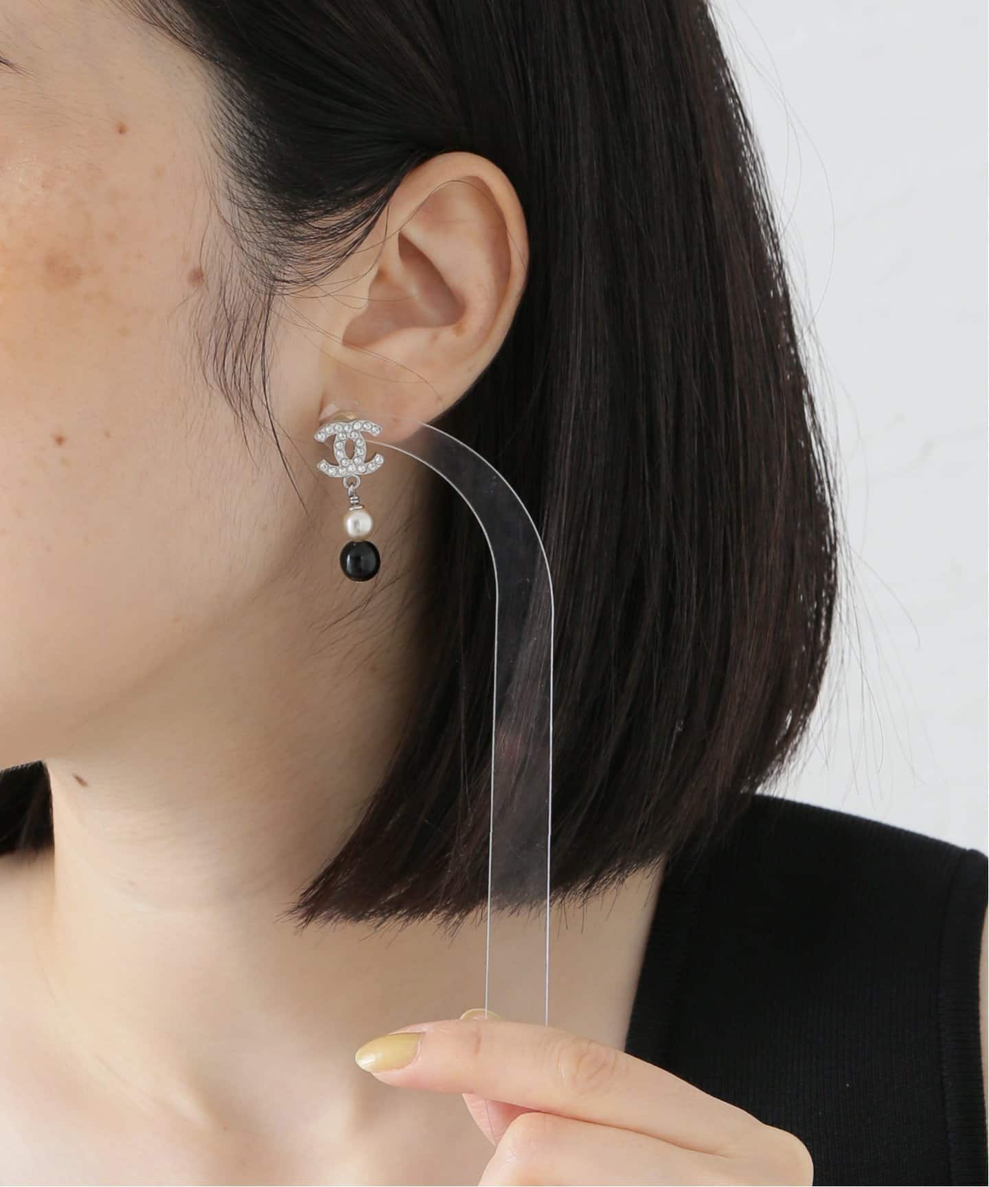 VINTAGE CHANEL/シャネル】 pierce logo rs ball(両耳)（ピアス（両耳