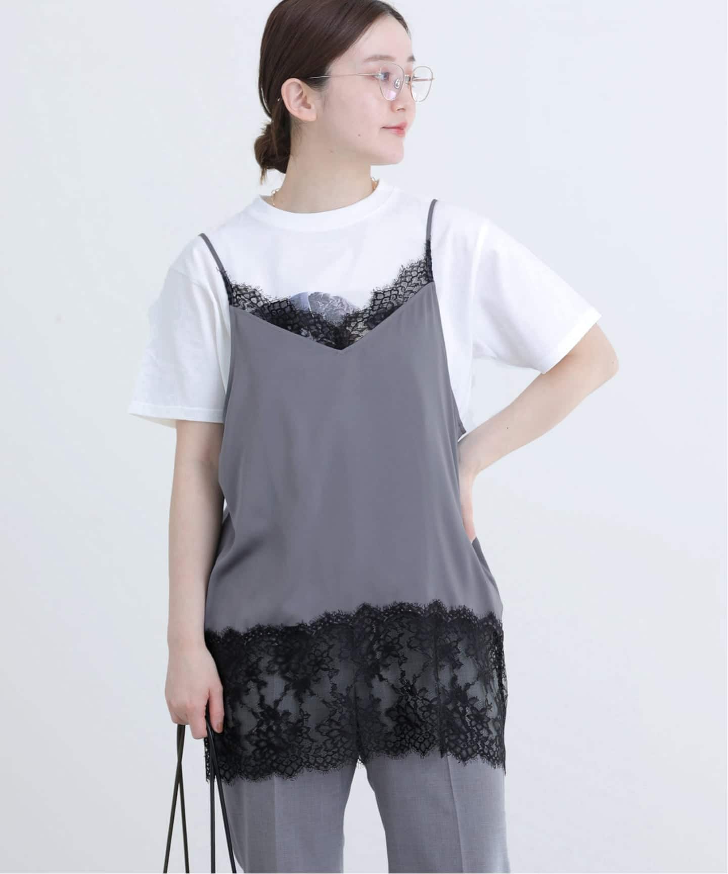 リバーレースサテンキャミソール（キャミソール）｜IENA（イエナ）の