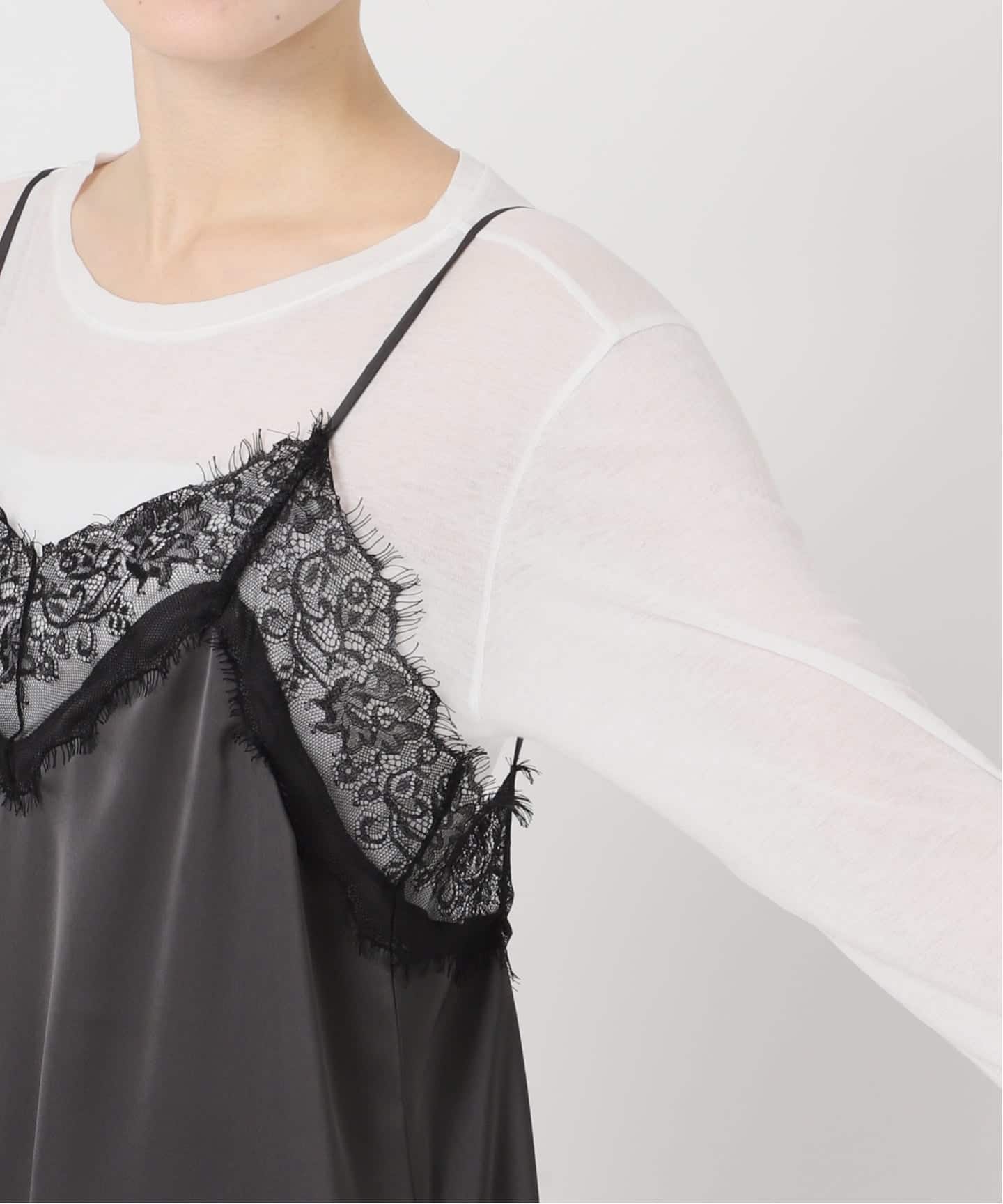 WEB限定 / 追加2予約》レースサテンチュニックキャミソール