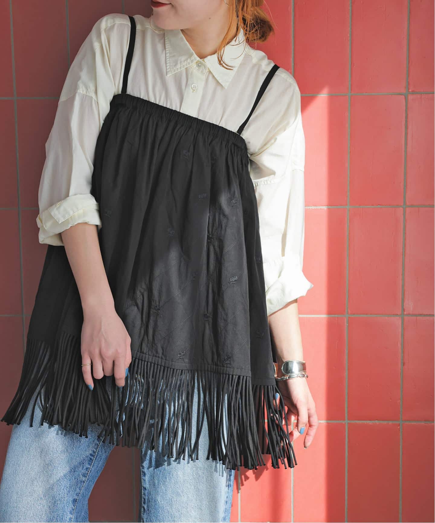 予約》crinkle crinkle crinkle 別注フリンジキャミ*（キャミソール