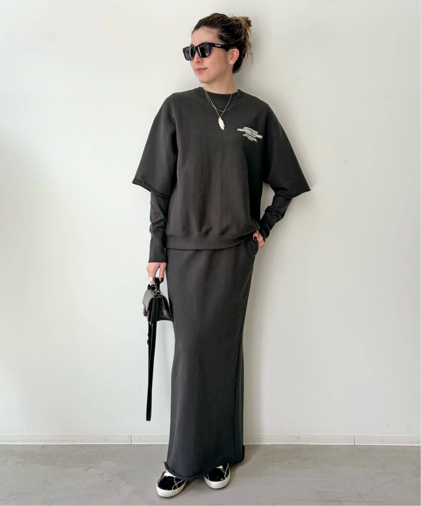 AMERICANA/アメリカーナ】 HALF SLEEVE SWEAT（スウェット）｜L