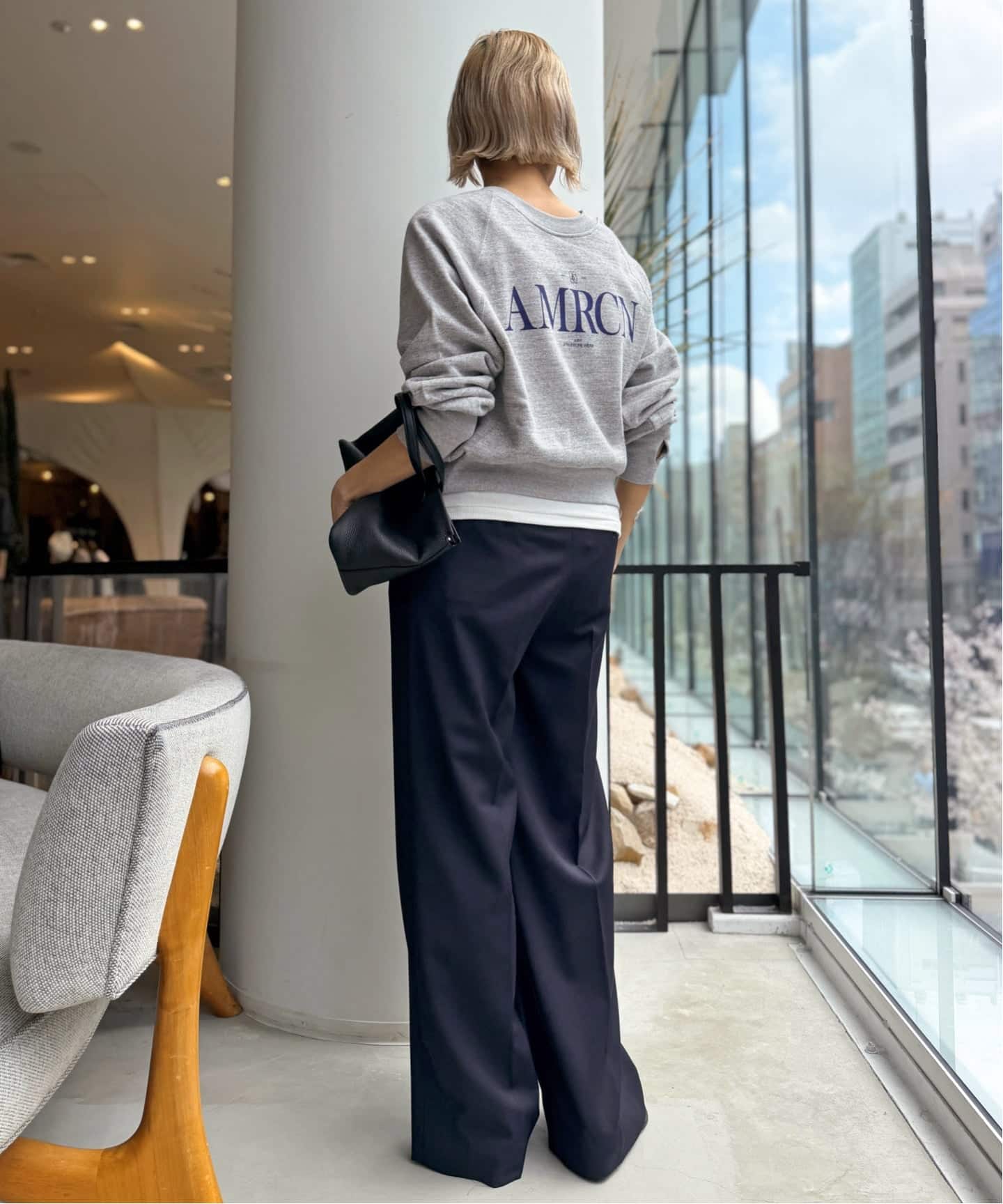 AMERICANA/アメリカーナ】 BACK ZIP SWEAT（スウェット）｜L